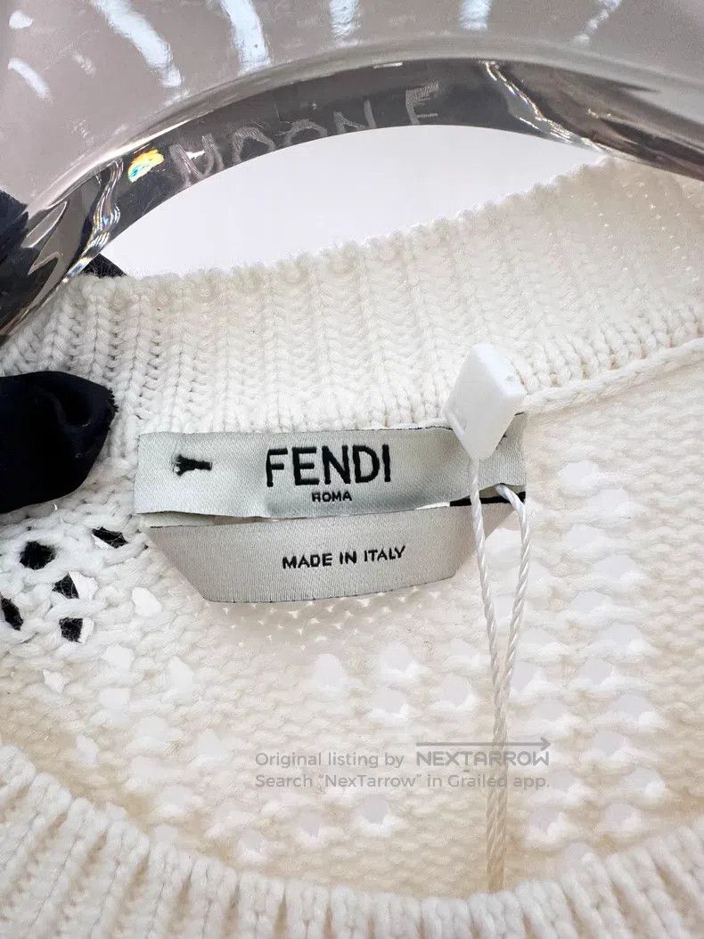 Fendi Fendi White hollow-out knitted short sleeves Size XS / US 0-2 / IT 36-38 - 3 Thumbnail