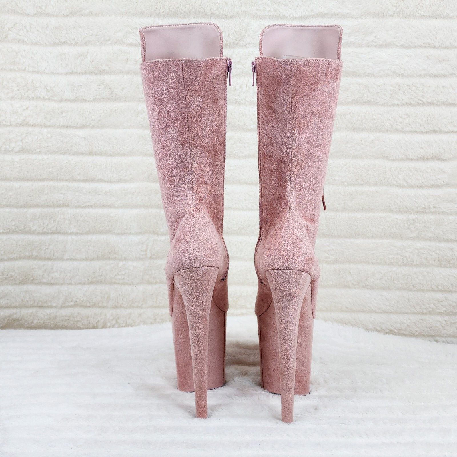 Other Flamingo 1051FS Pink Blush V Suede 8" Heel Platform Open Toe Size US 11 / IT 41 - 5 Thumbnail