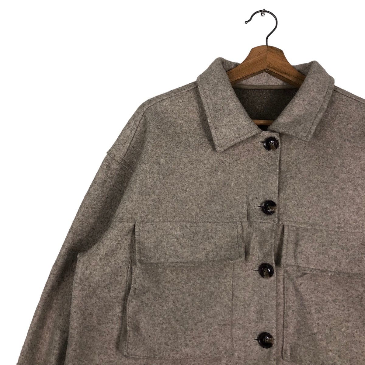 Japanese Brand 🔥Cropped Wool Biker Jacket Big Pocket Issey Miyake Size US M / EU 48-50 / 2 - 7 Thumbnail