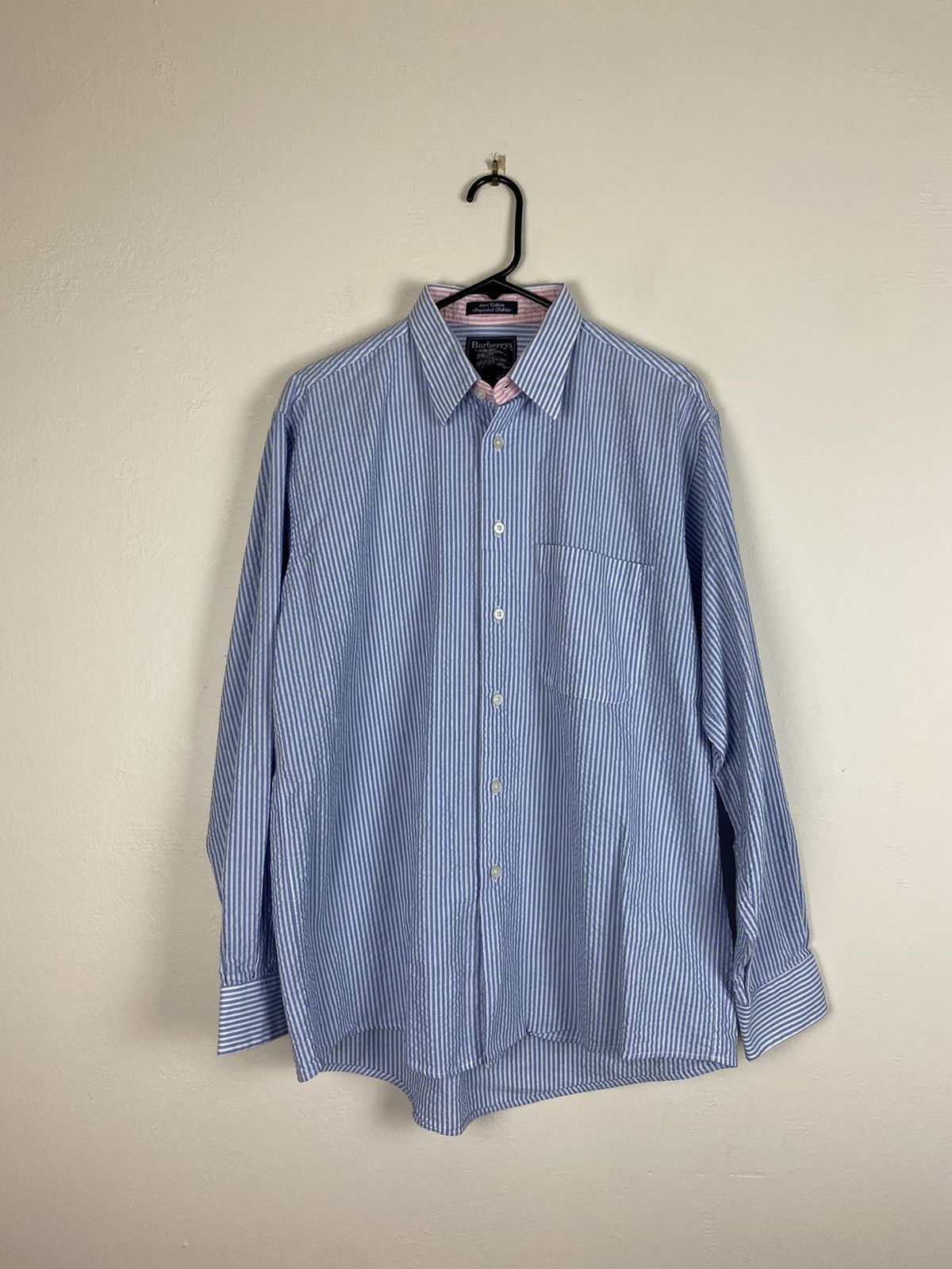 Burberry × Vintage Vintage Burberry Woven Button Up Shirt Size US M / EU 48-50 / 2 - 1 Thumbnail