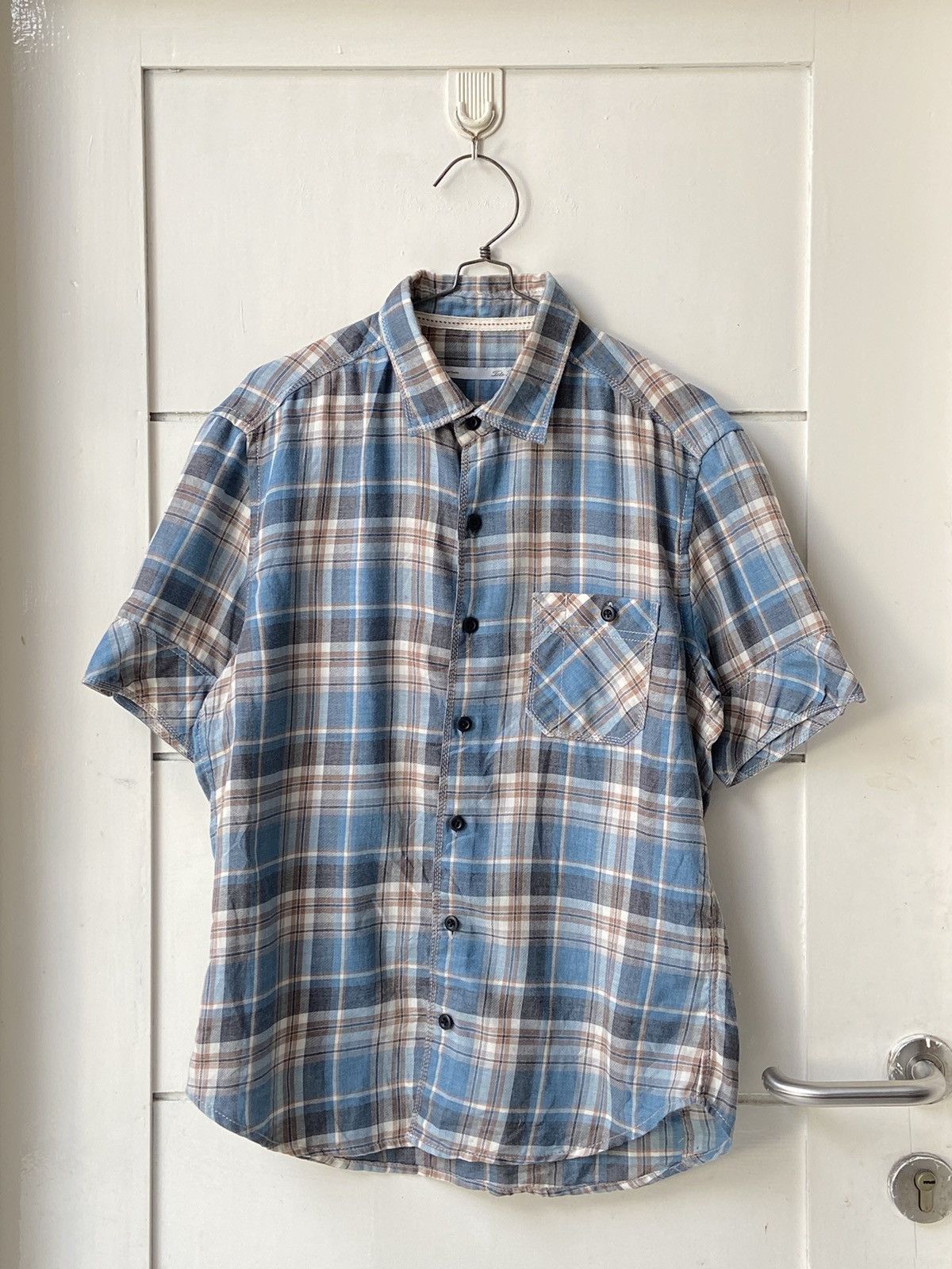 TETE HOMME Blue Plaid Shirt