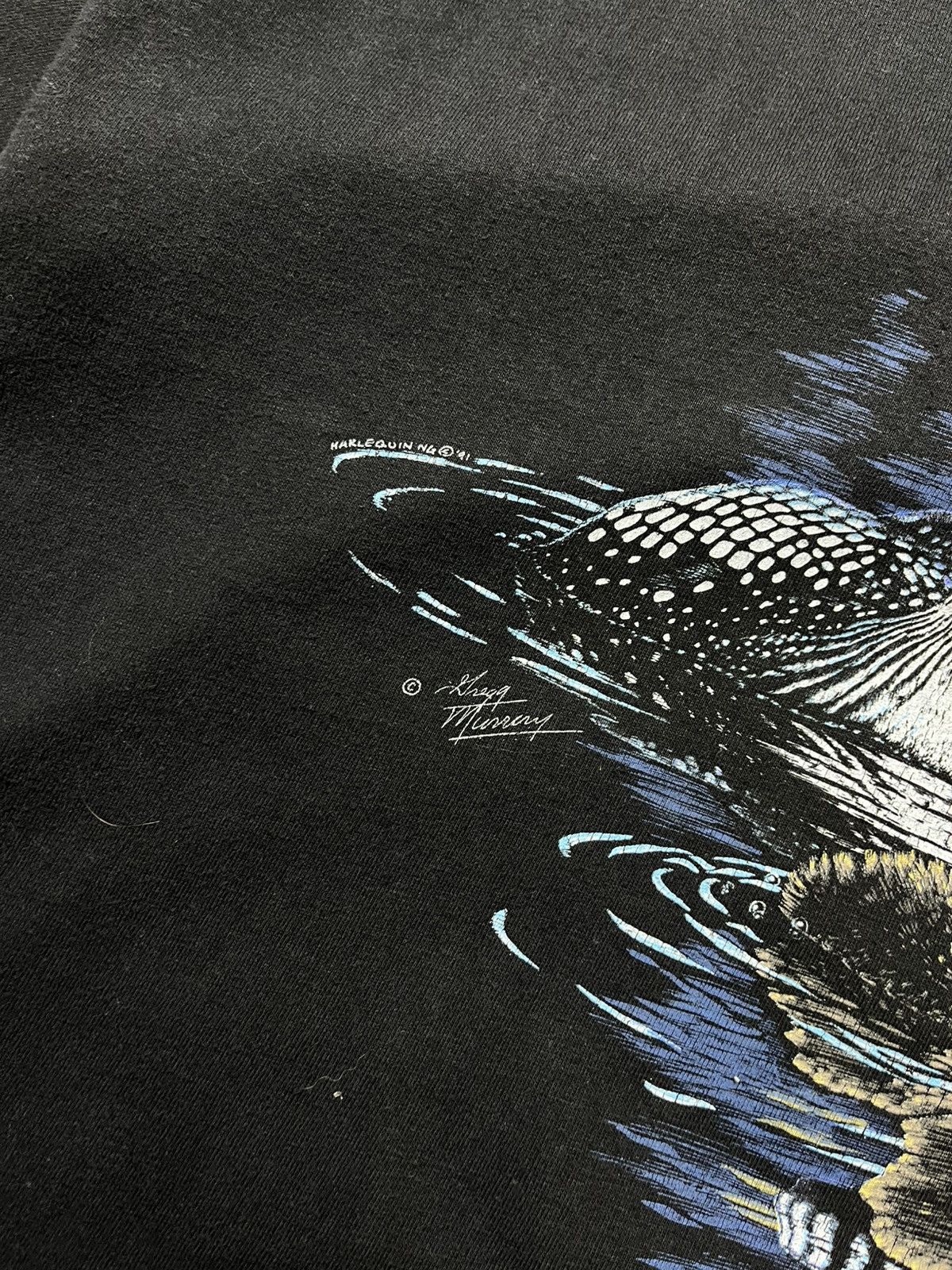 Other Vintage Harlequin Nature Graphics 1990 T Shirt Size US XL / EU 56 / 4 - 6 Thumbnail