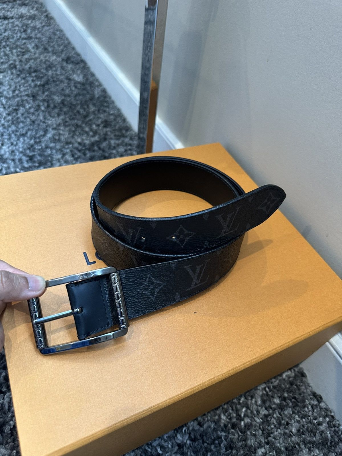 Louis Vuitton LOUIS VUITTON Monogram Eclipse Ceinture Reverso Belt Size 36 - 2 Thumbnail