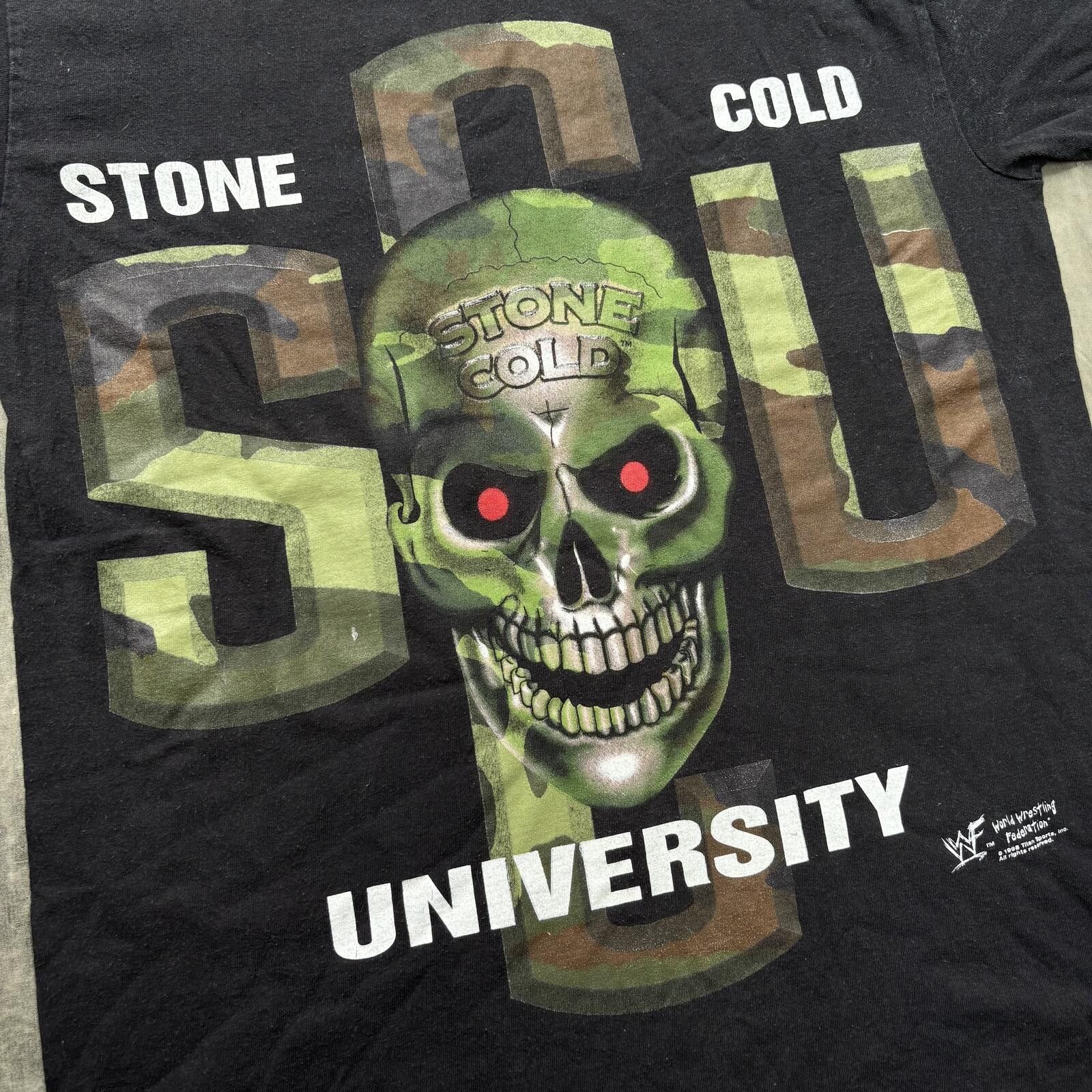 WWF Vintage 90s Stone Cold University Steve Austin WWF WWE Shirt Size US L / EU 52-54 / 3 - 6 Thumbnail