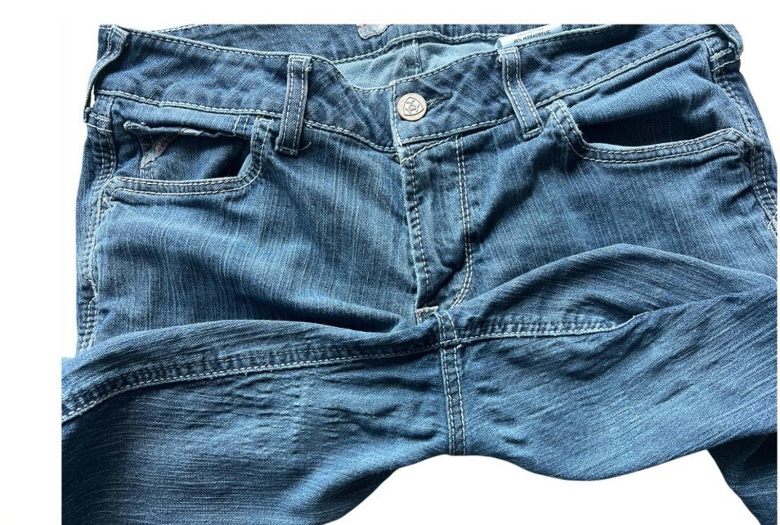 Ariat Ariat Real Denim Size 31 Medium Mid Rise Bootcut Whiskering Size 31" - 8 Thumbnail