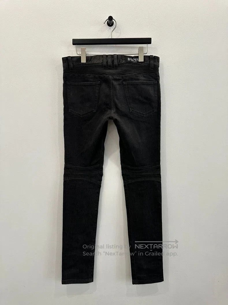 Balmain Balmain Washed Motorcycle Style Gray Men's Jeans. Size US 29 - 2 Thumbnail