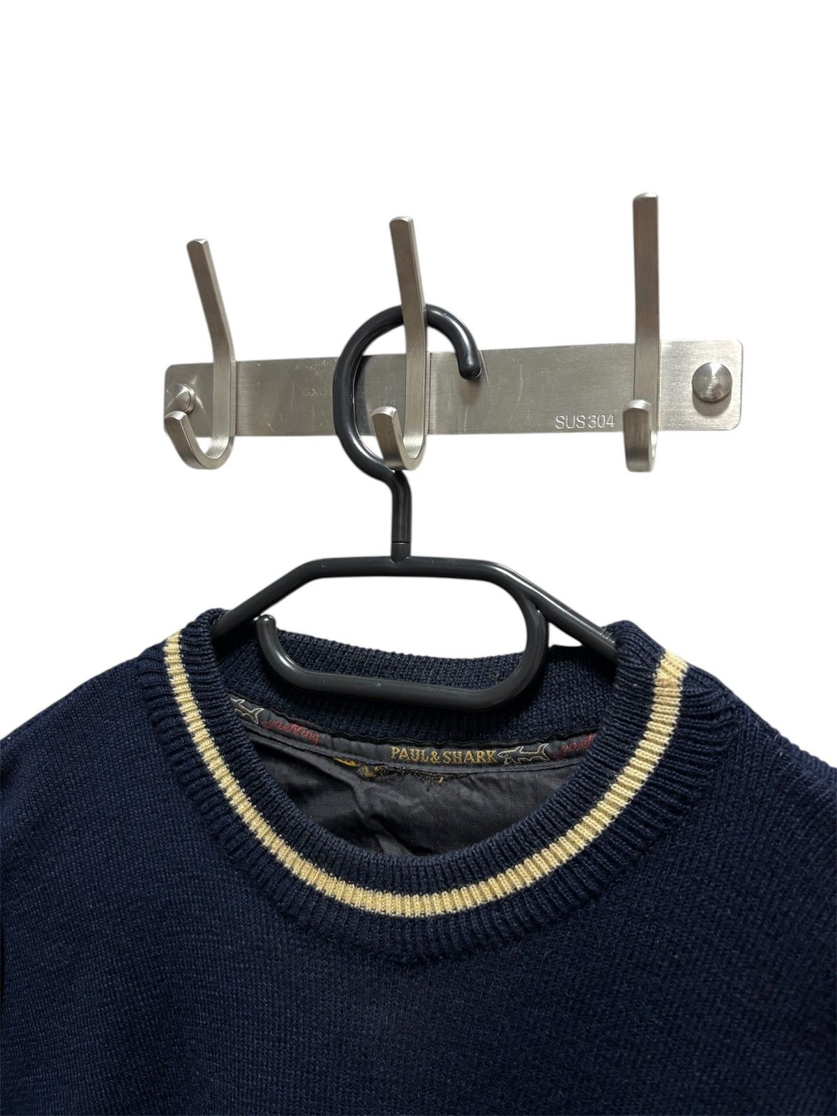 Paul & Shark Paul Shark Sweater Wool Crewneck Striped Italy Designer Size US L / EU 52-54 / 3 - 4 Thumbnail