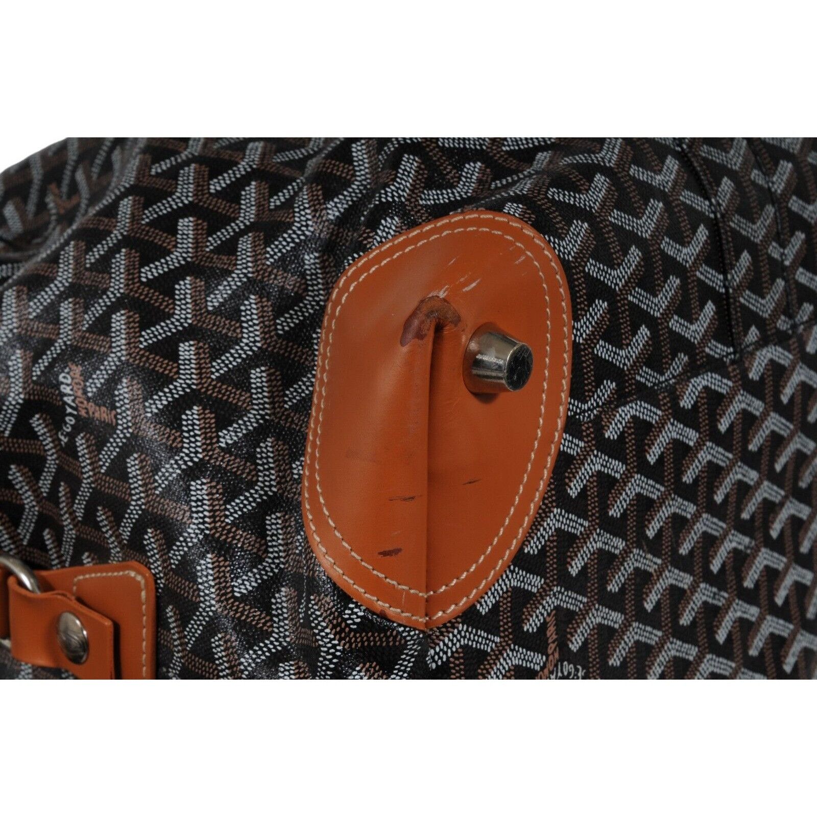 Goyard Boeing 45 Black Brown Leather Duffle Travel Carry On Size ONE SIZE - 16 Thumbnail