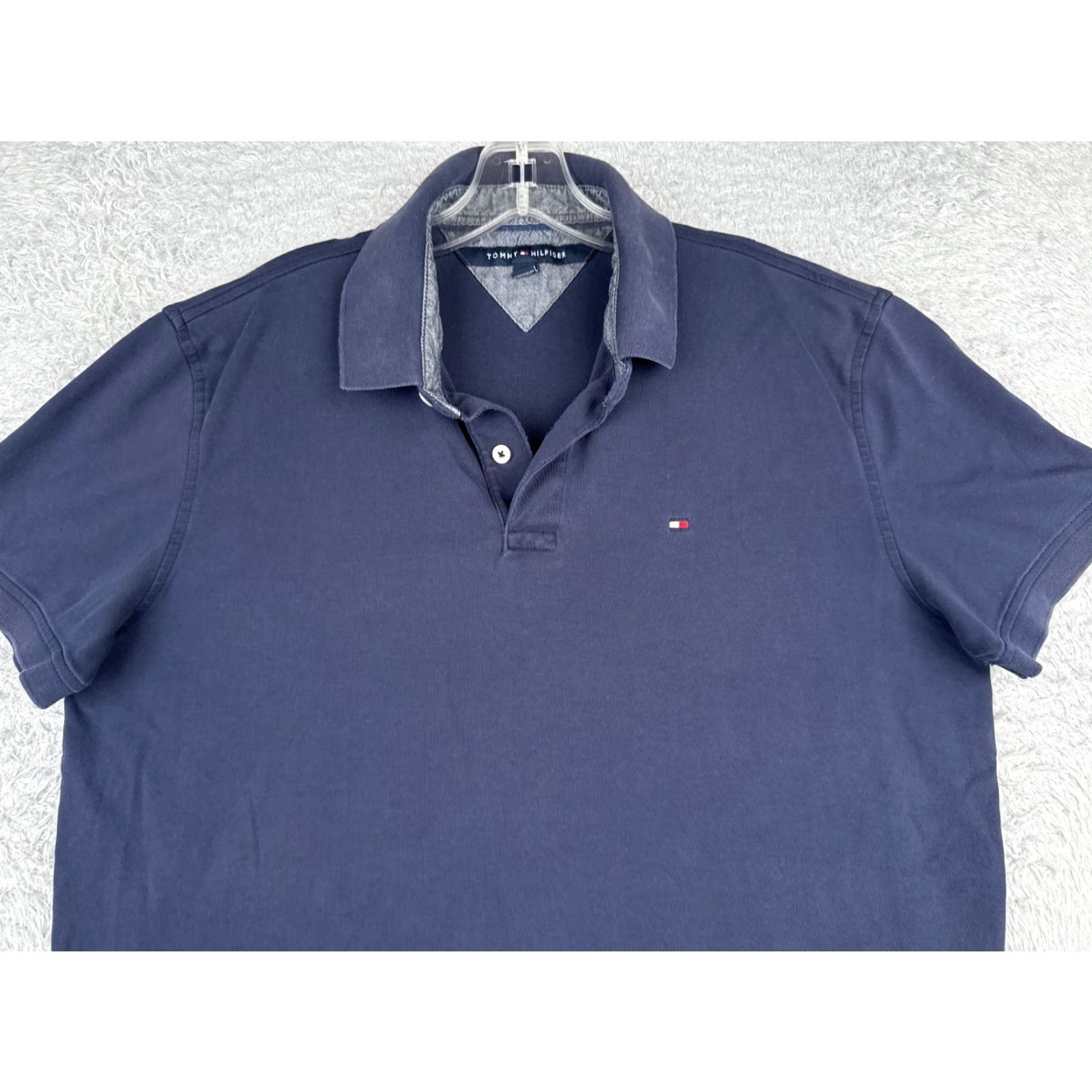 Tommy Hilfiger Tommy Hilfiger Polo Shirt Men Large Blue Classic Fit Short Sleeve 100% Cotton Golf Casual Size US L / EU 52-54 / 3 - 4 Thumbnail