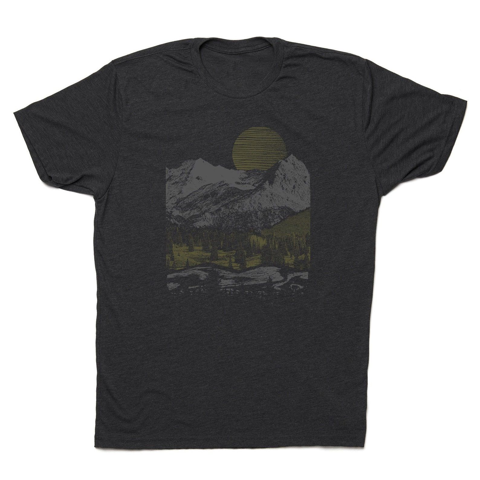 Designer × Vintage Men’s Tri-Blend Graphic Tee - Mountain Duotone Size US M / EU 48-50 / 2 - 4 Thumbnail