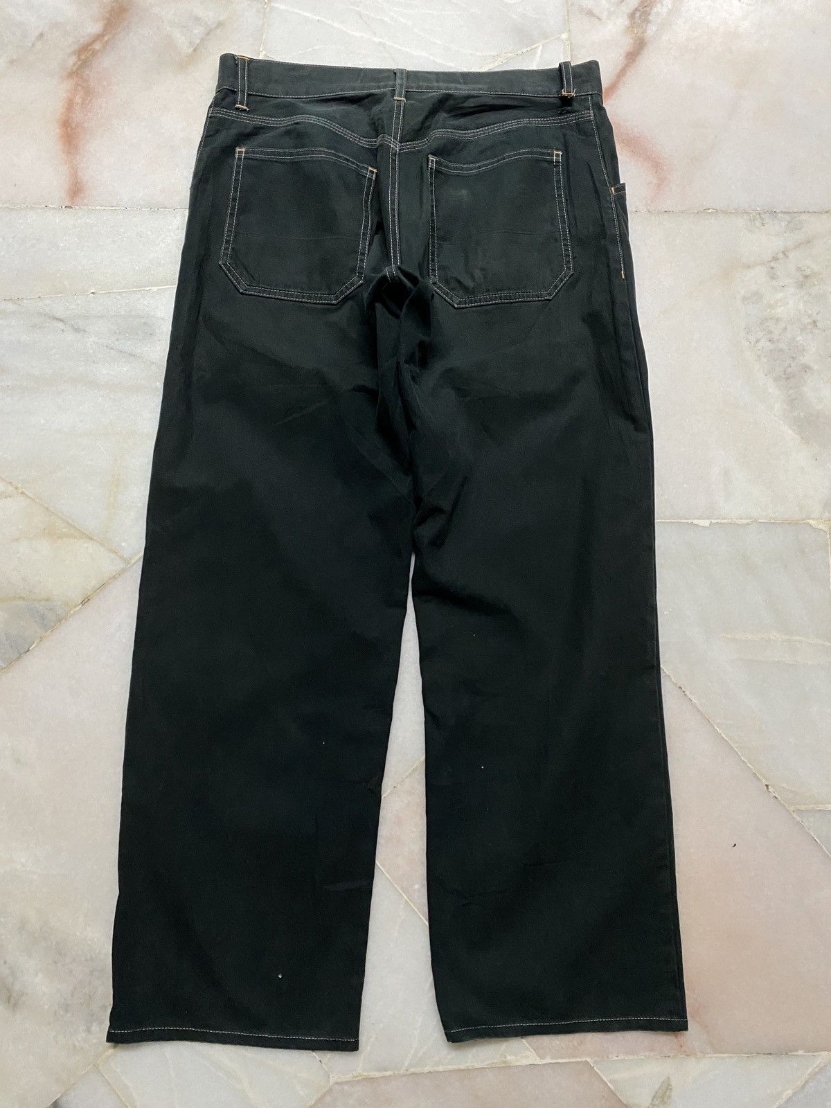 Vtg 90’ YOHJI YAMAMOTO INED Minimalist Black Pant factory Casual Trouser Made In Japan Jeans Denim