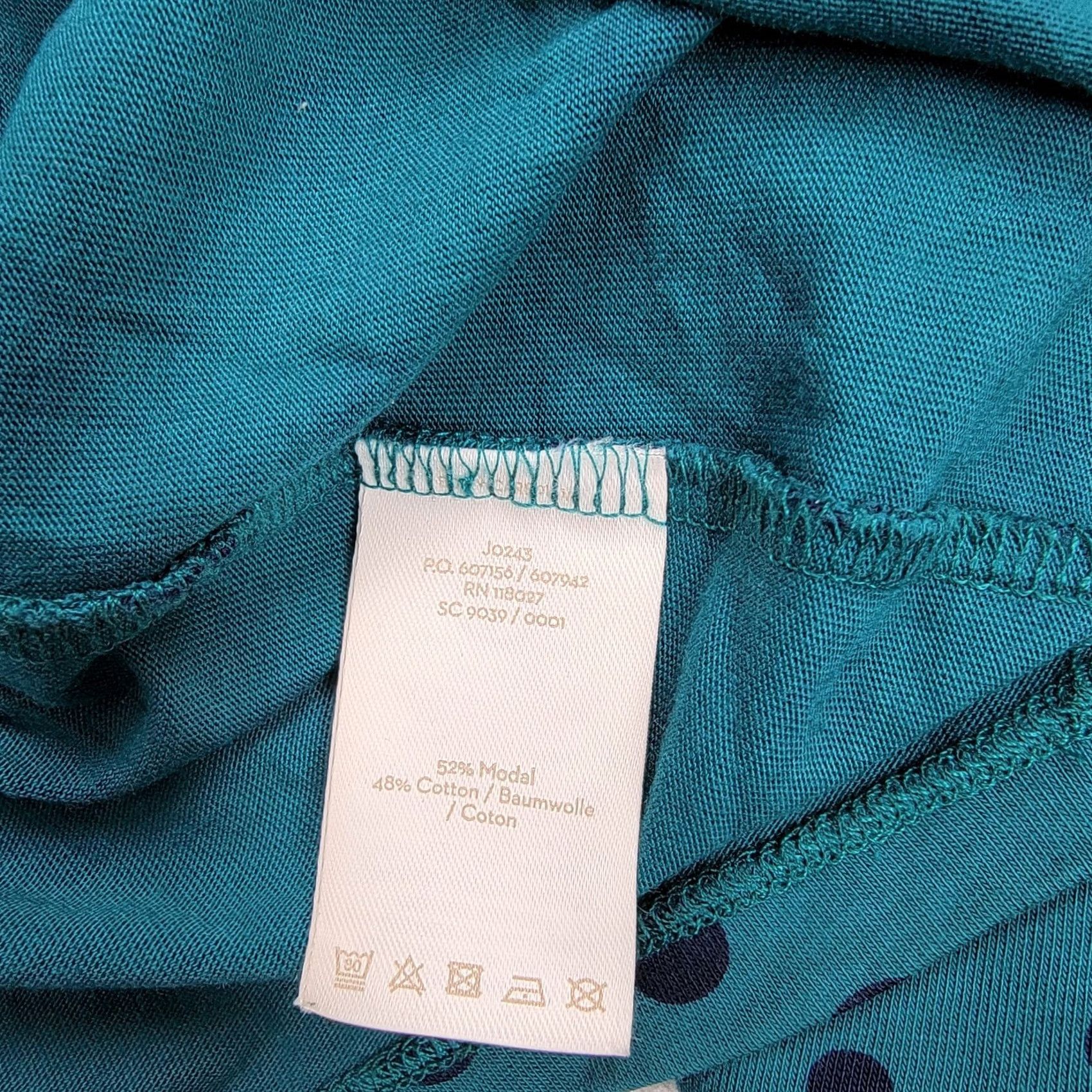 Boden Boden Blouse Top 10 Teal Blue Polka Dots Knit 3/4 Sleeve Round Neck Womens Shirt Size L / US 10 / IT 46 - 4 Thumbnail