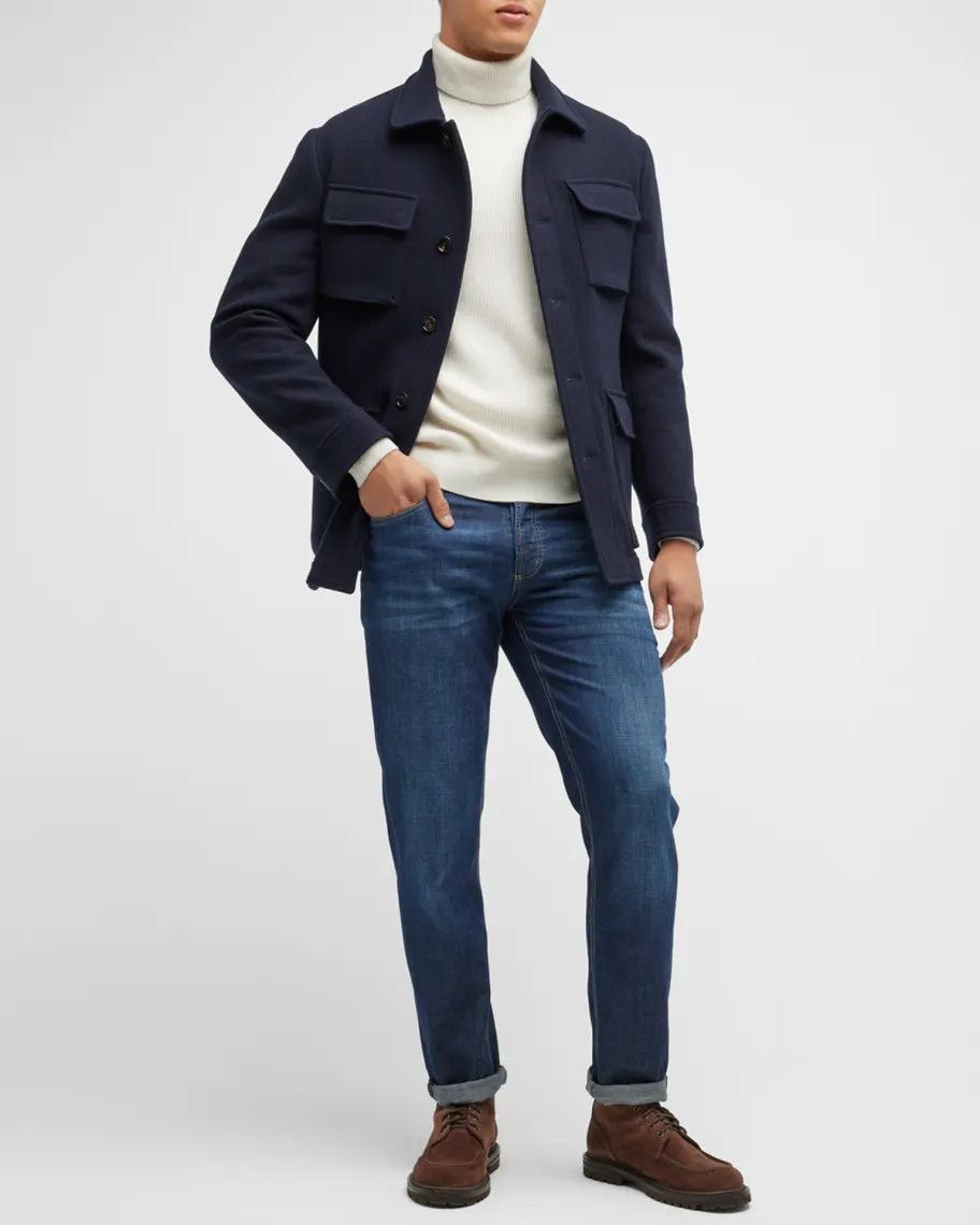 Brunello Cucinelli o1w1db10125 Jacket in Blue Size US S / EU 44-46 / 1 - 2 Thumbnail