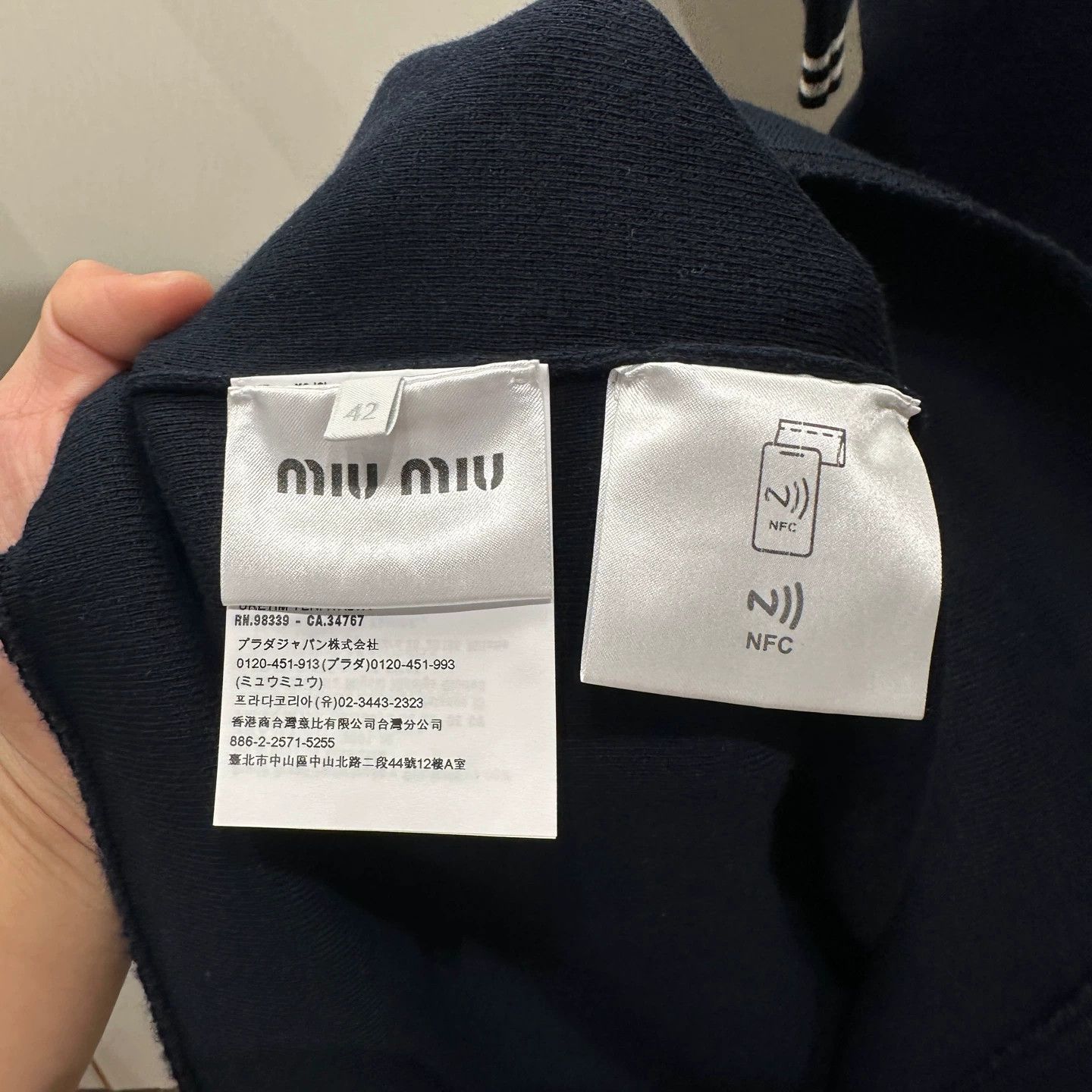 Miu Miu MIU MIU navy collar logo short-sleeve dress 42 Size M / US 6-8 / IT 42-44 - 4 Thumbnail