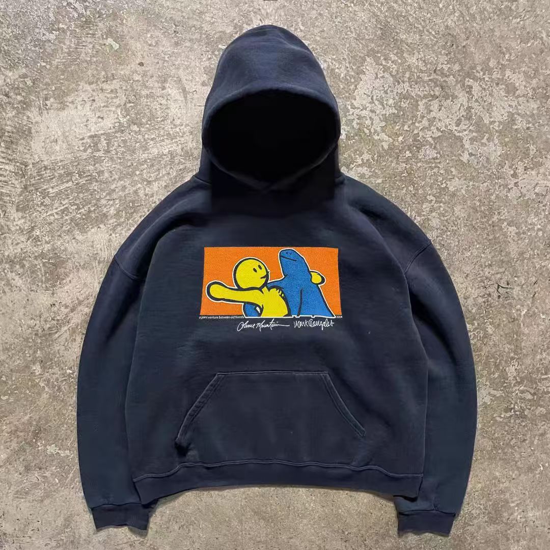 Japanese Brand × Vintage Black casual retro cartoon print hoodie Size US L / EU 52-54 / 3 - 1 Thumbnail