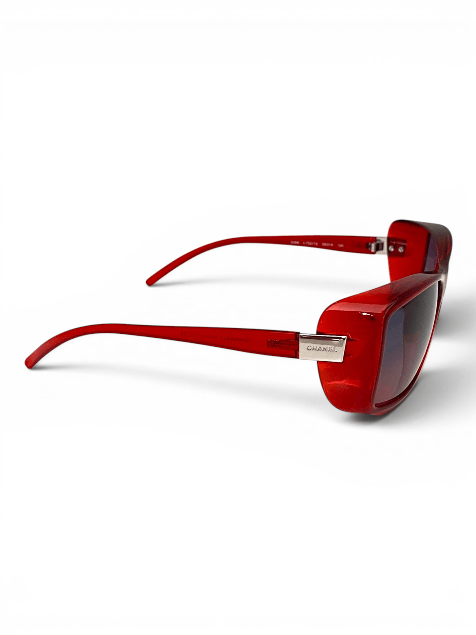 Chanel Chanel CC Logo Shield Oversized Vintage Red Sunglasses Y2K Size ONE SIZE - 7 Thumbnail