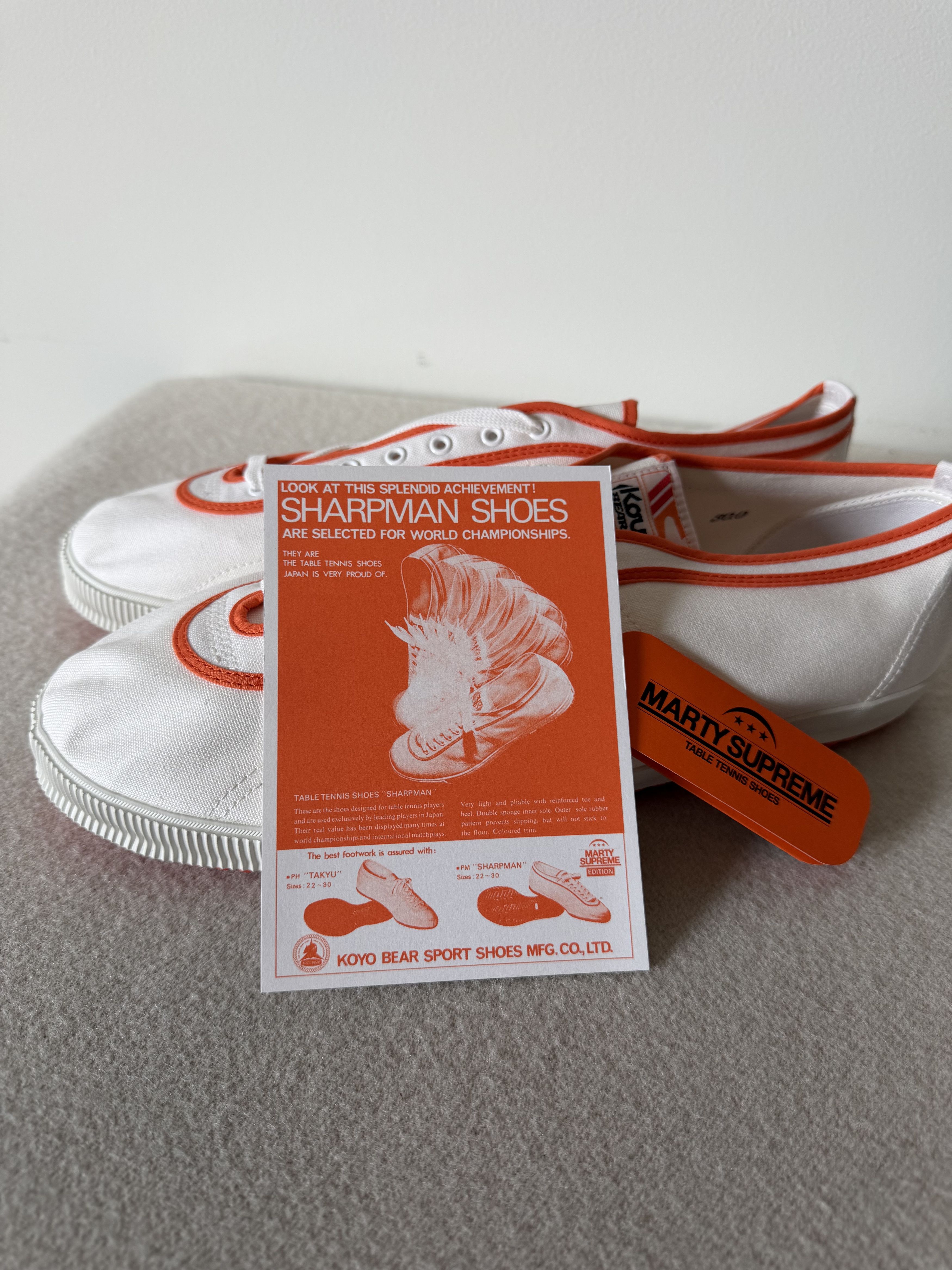 A24 Koyo Bear A24 Marty Supreme Sharpman Shoes in White Orange Size US 12.5 / EU 45-46 - 9 Thumbnail