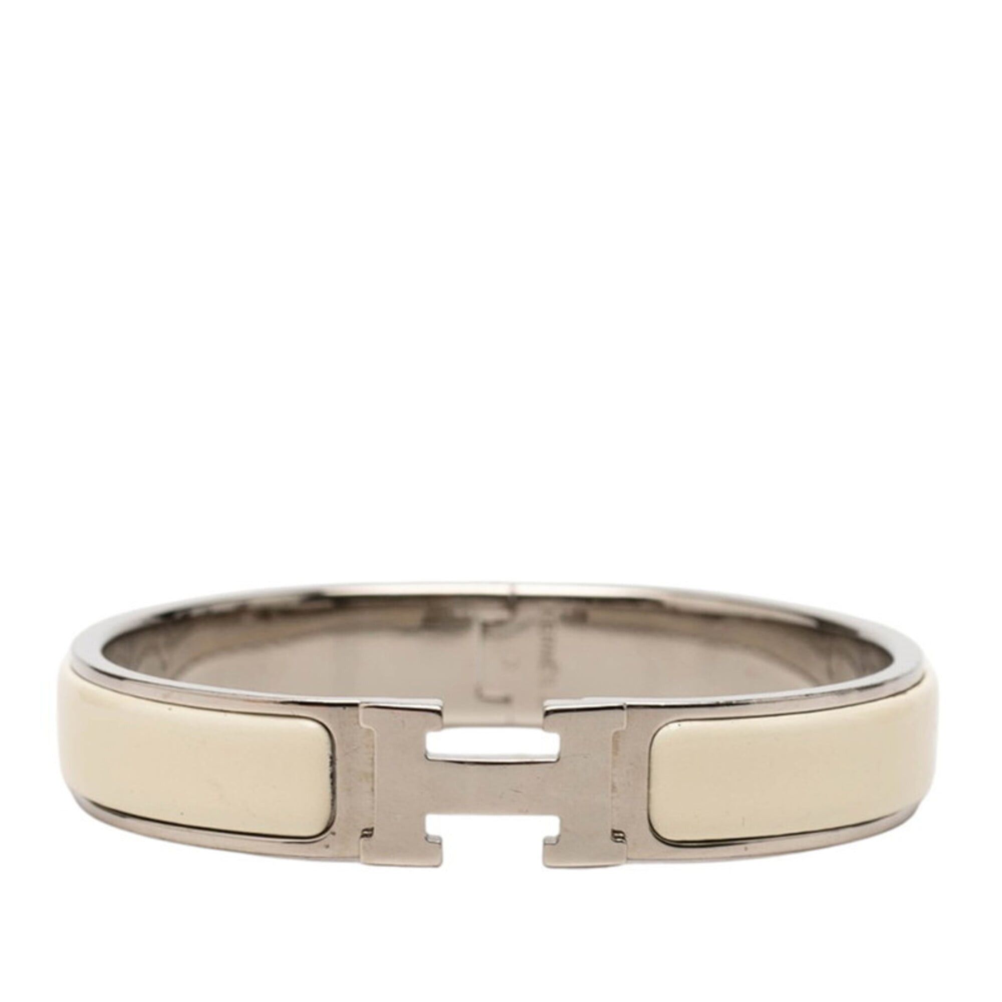 Hermes Hermes Click H PM Bracelet, Silver, Ivory, Metal Enamel, Women's HERMES Size ONE SIZE - 1 Thumbnail