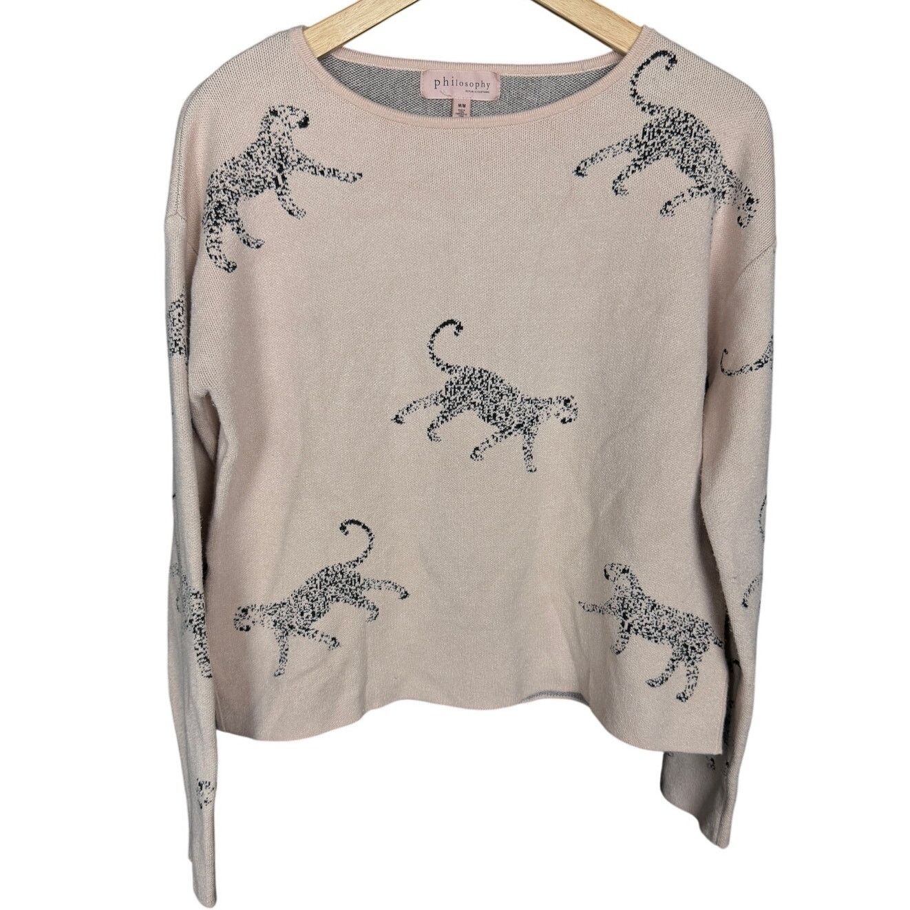 Philosophy di Lorenzo Serafini Philosophy Republic Women's Cheetah Boatneck Sweater Size M Size M / US 6-8 / IT 42-44 - 1 Thumbnail