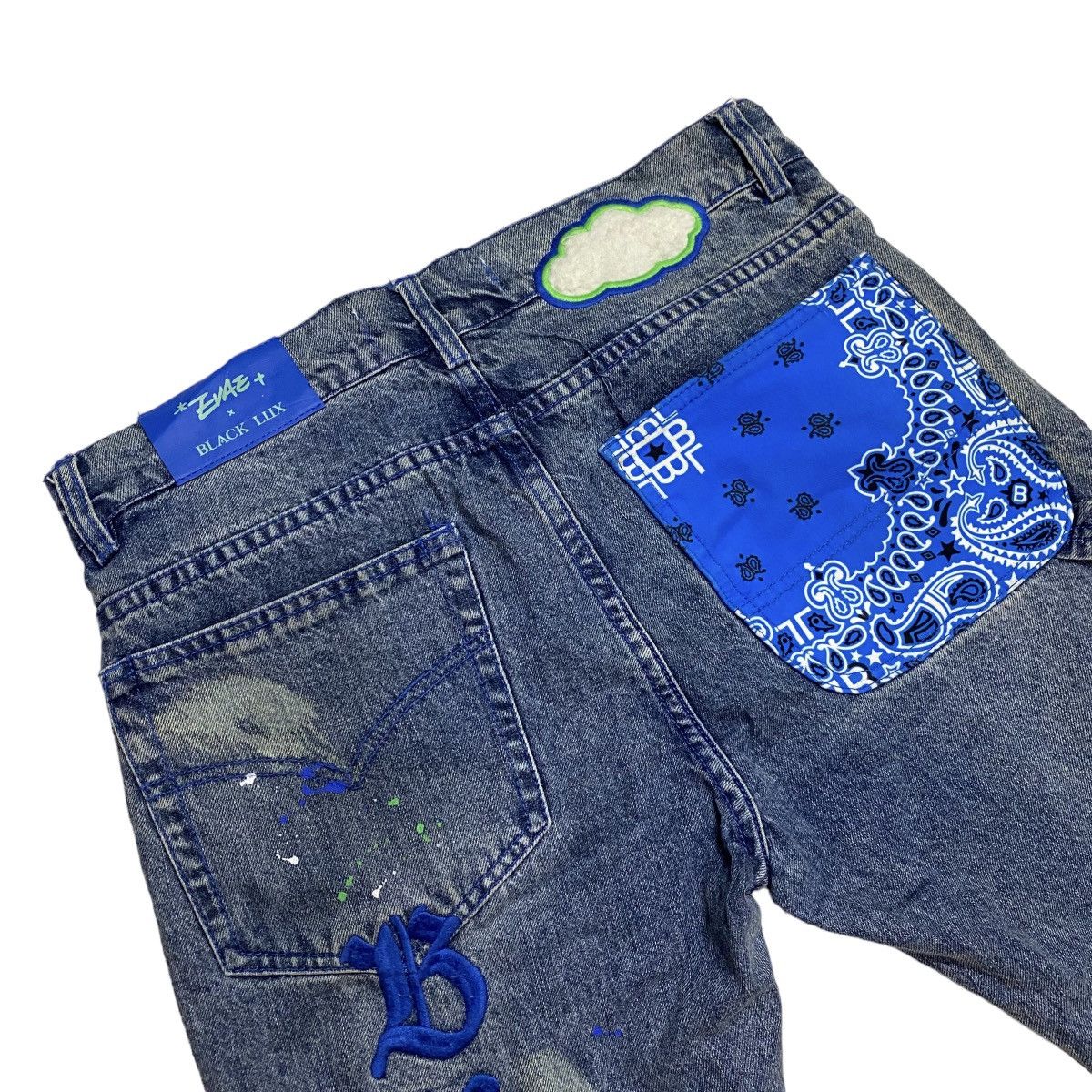 EVAE MOB X BLACK LUX PAINTING DENIM PANTS