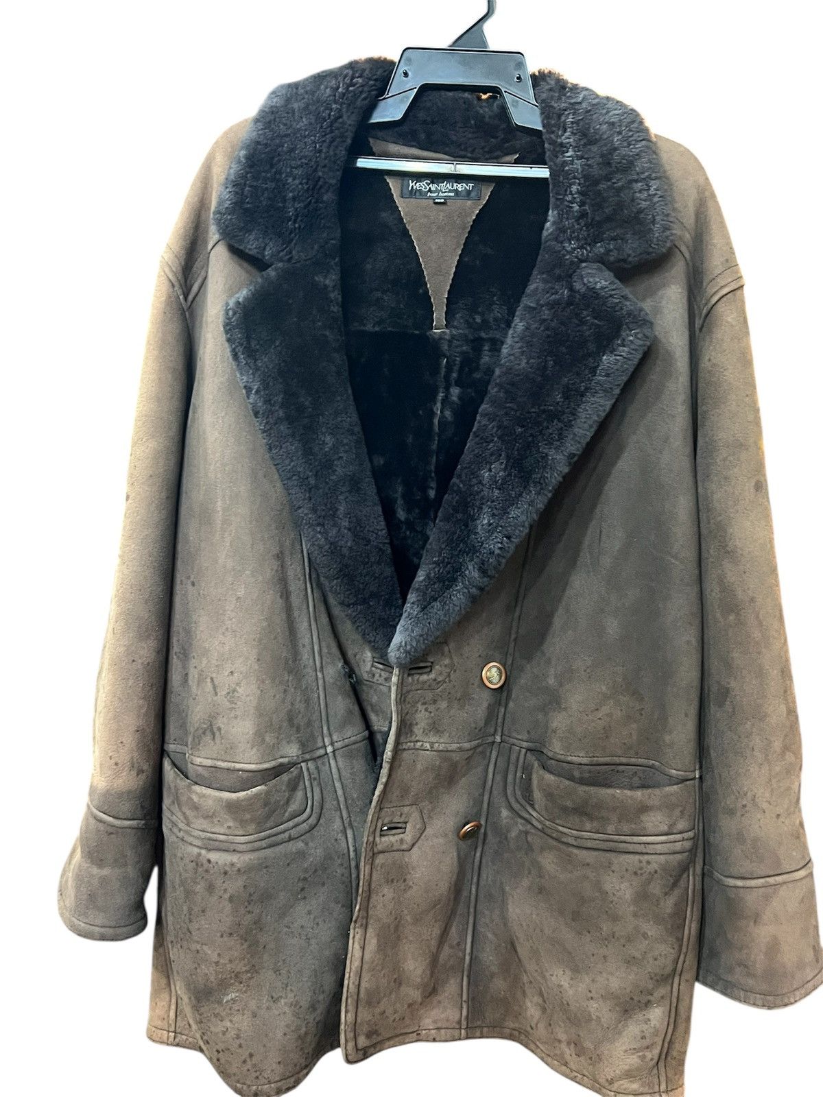 Vintage × Yves Saint Laurent YSL Yves Saint Laurent Shearling Sheepskin Coat Jacket Size US M / EU 48-50 / 2 - 1 Thumbnail