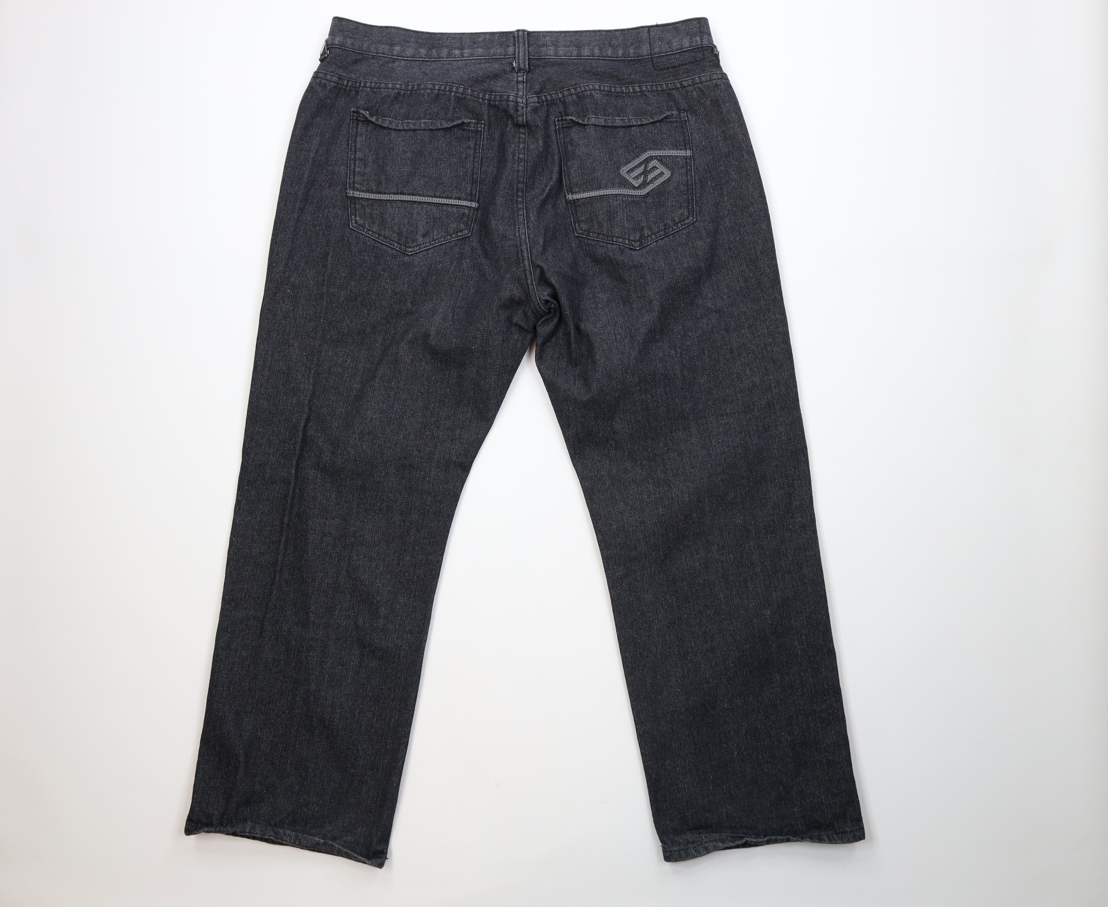 Enyce Vintage 90s Y2K Enyce Baggy Fit Wide Leg Denim Jeans Black Size US 42 / EU 58 - 10 Thumbnail