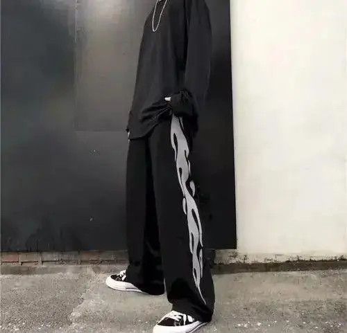 VIBE Baggy Flame Graphic Pants Size US 30 / EU 46 - 7 Thumbnail
