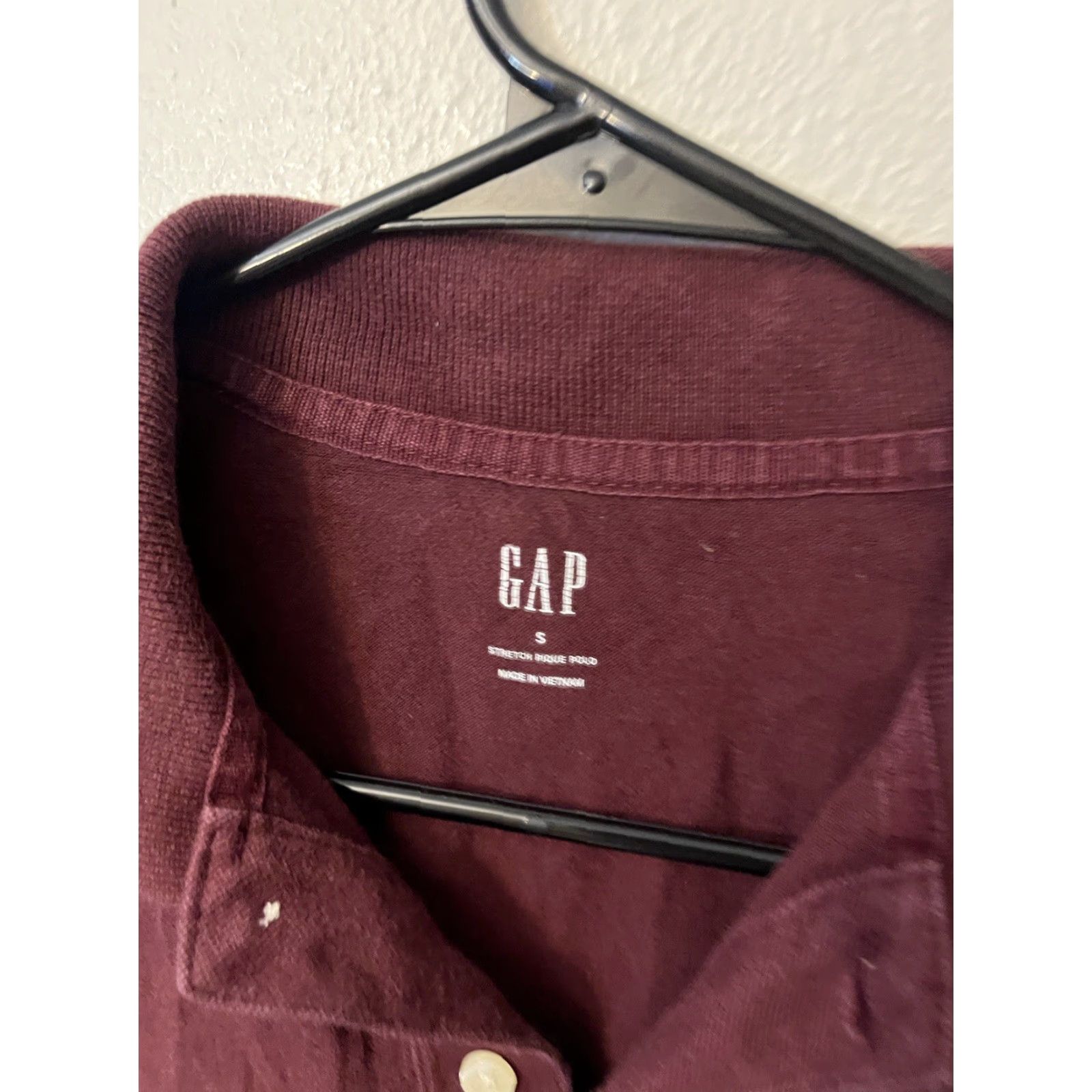 Gap GAP Stretch Polo Shirt Mens Small Burgundy Short Sleeve Retro Size US S / EU 44-46 / 1 - 2 Thumbnail