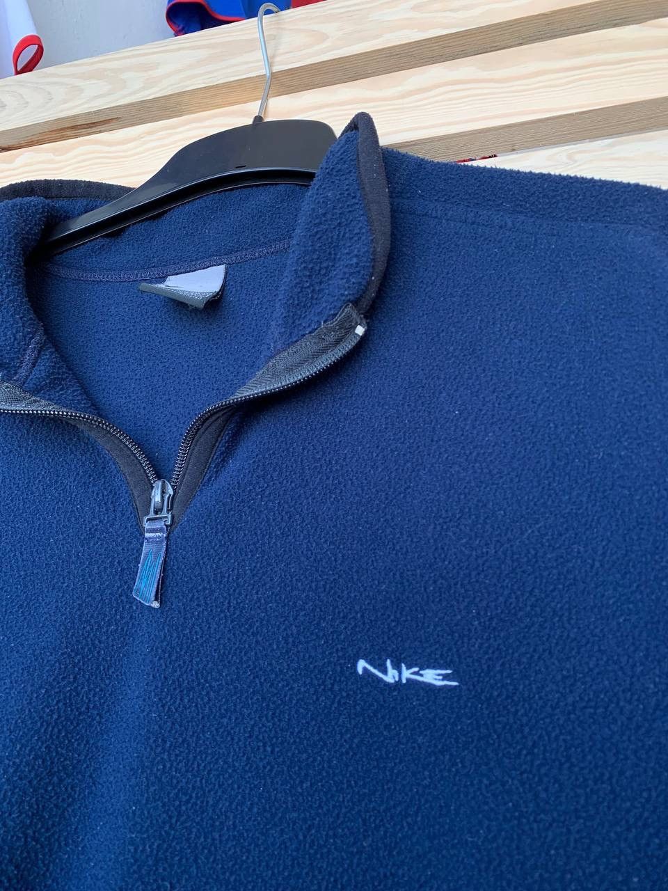 Nike × Vintage Vintage 90s Sweatshirt Half 1/4 Zip Nike Big Swoosh Drill Size US XL / EU 56 / 4 - 7 Thumbnail