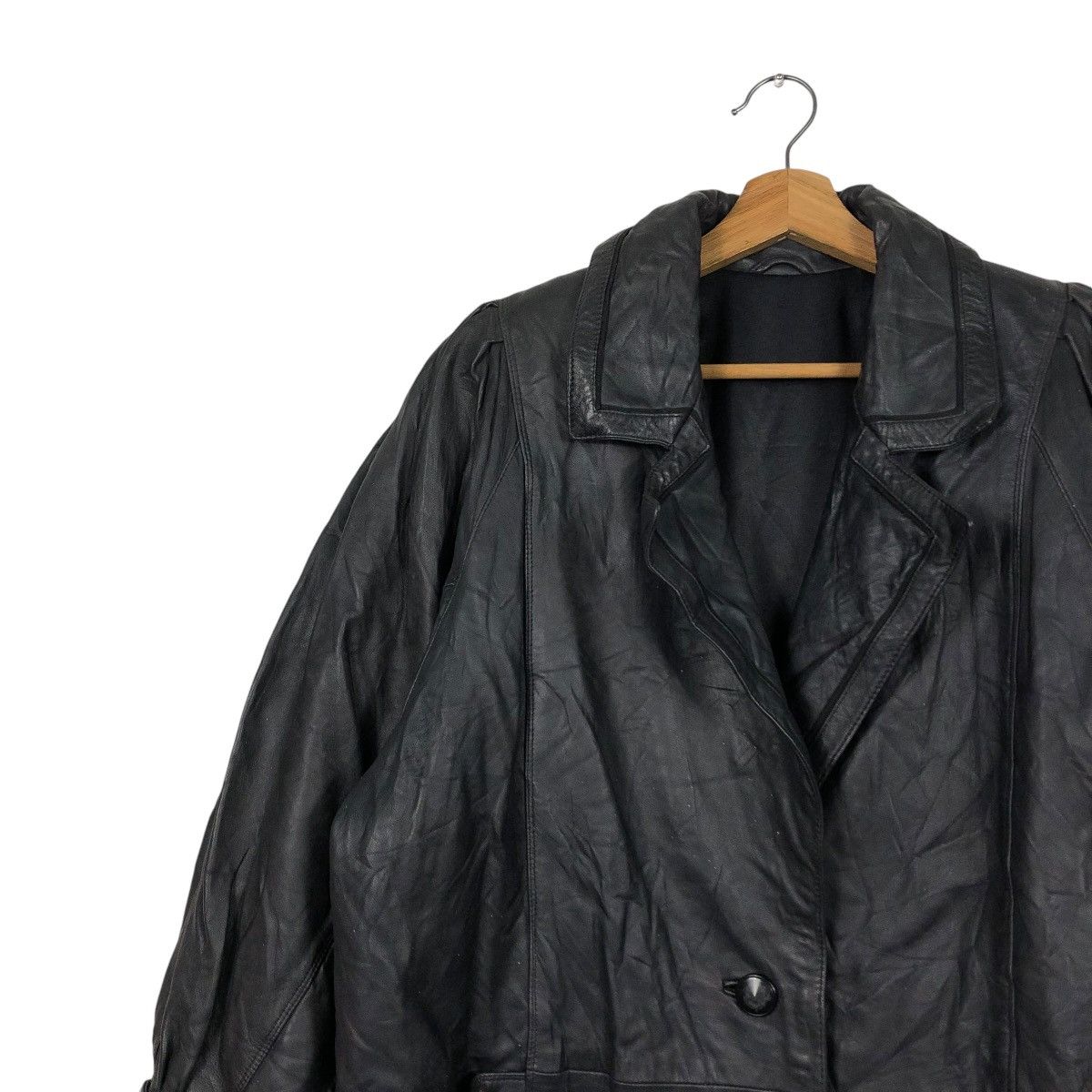 Japanese Brand 🔥VINTAGE GENUINE LEATHER JACKET DOUBLE BREAST OJATTI ITALY Size US M / EU 48-50 / 2 - 9 Thumbnail