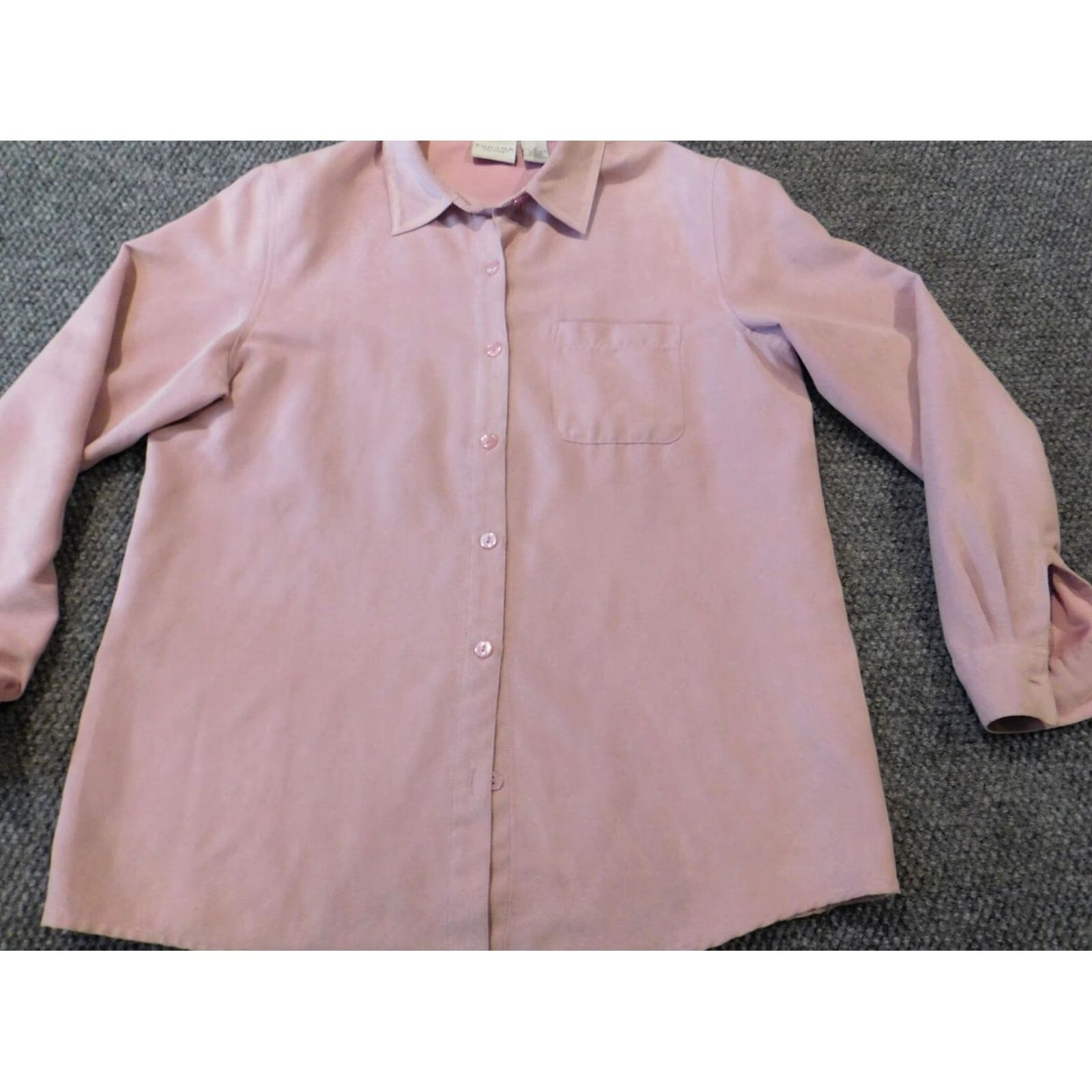 Vintage Sonoma Womens Button-Up Blouse L Purple Casual Knit Cotton Long Sleeve Size L / US 10 / IT 46 - 2 Thumbnail