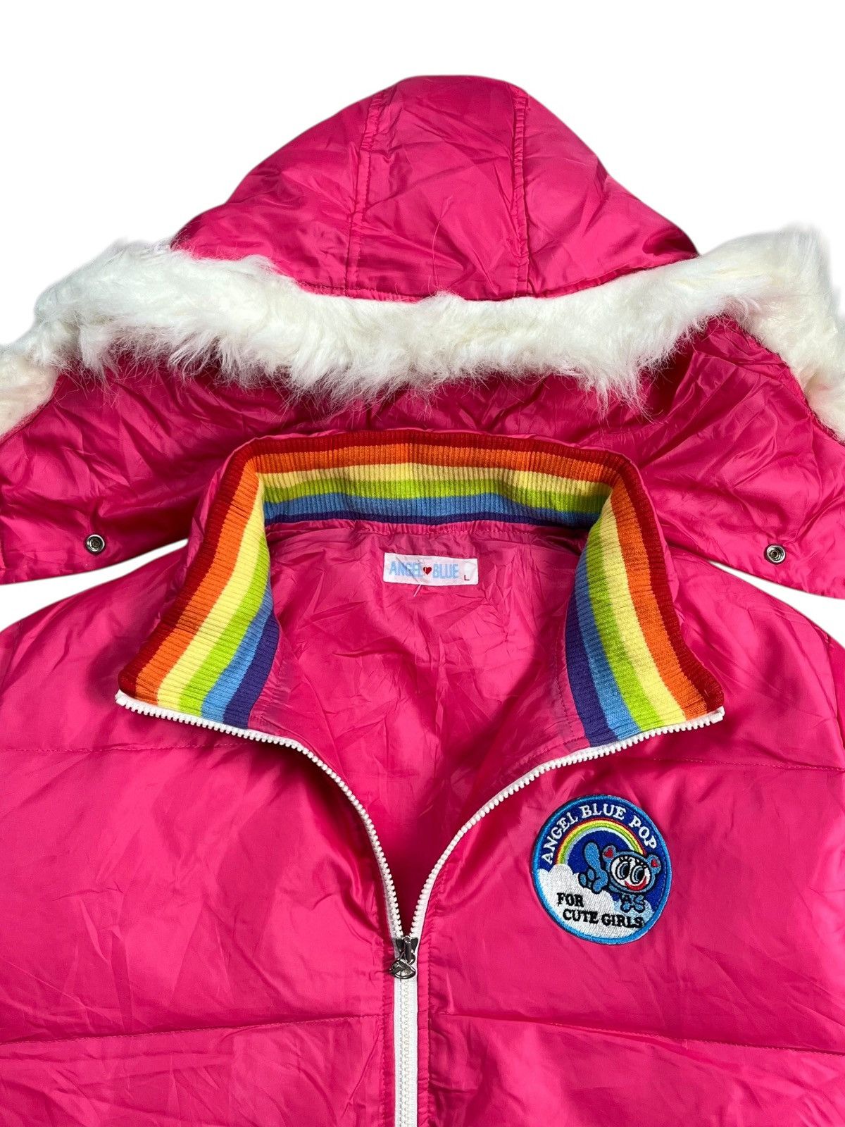 Hysteric Glamour 2000s Angel Blue - Fur Hoodie Patchwork Jacket Size US M / EU 48-50 / 2 - 4 Thumbnail