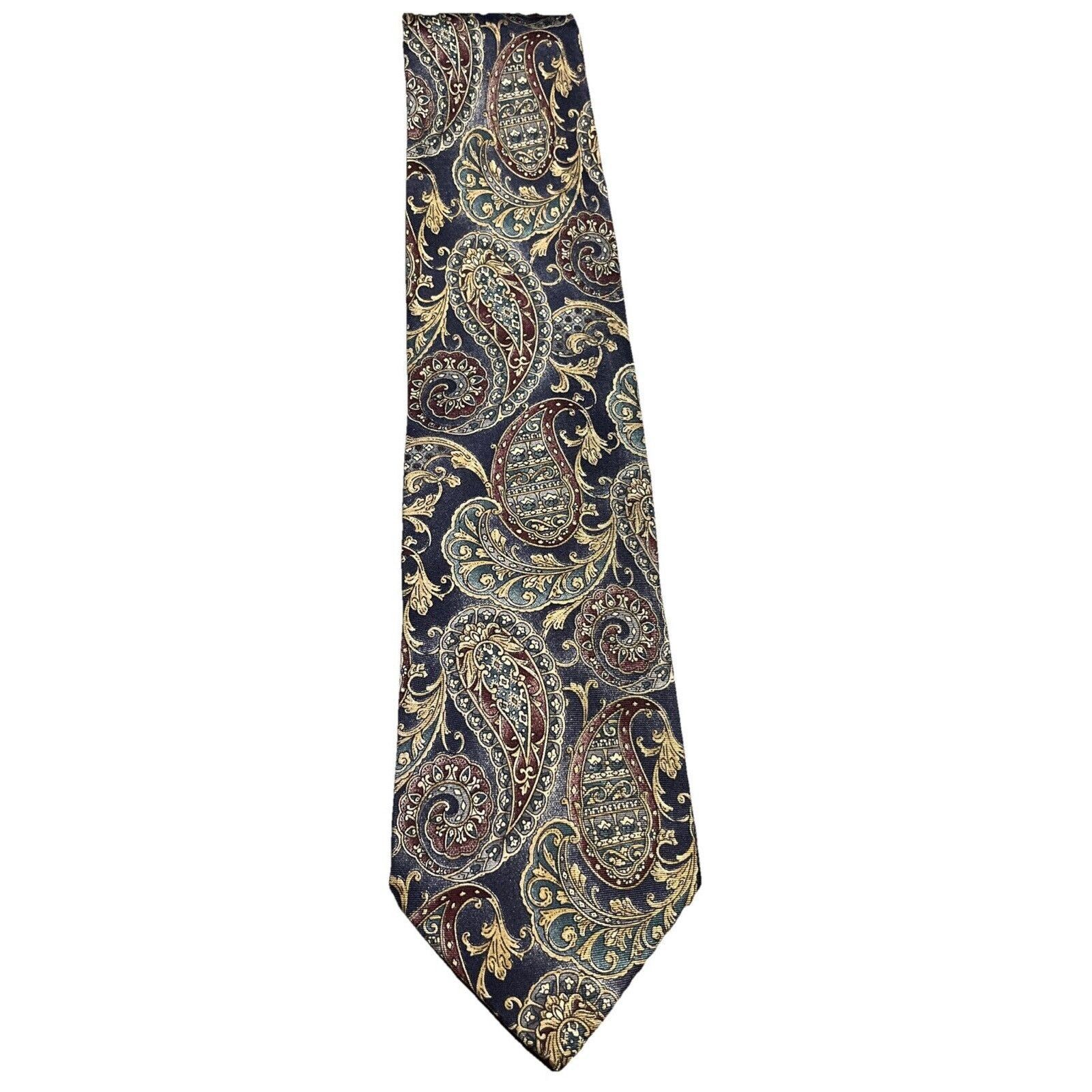 J.T. Beckett Vintage JT Beckett Tie Men’s Necktie 100% Silk USA Paisley Size ONE SIZE - 1 Thumbnail