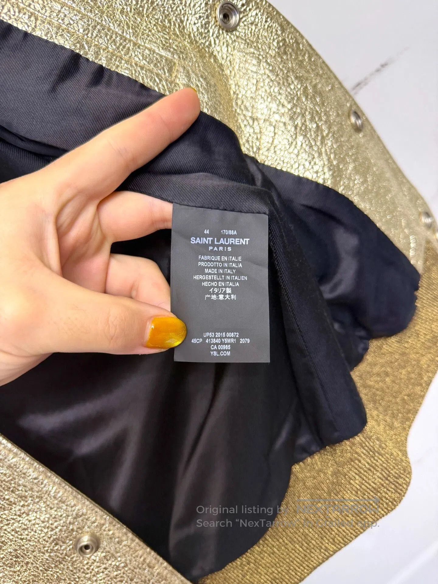 Saint Laurent Paris saint laurent gold and black baseball jacket. Size US S / EU 44-46 / 1 - 4 Thumbnail