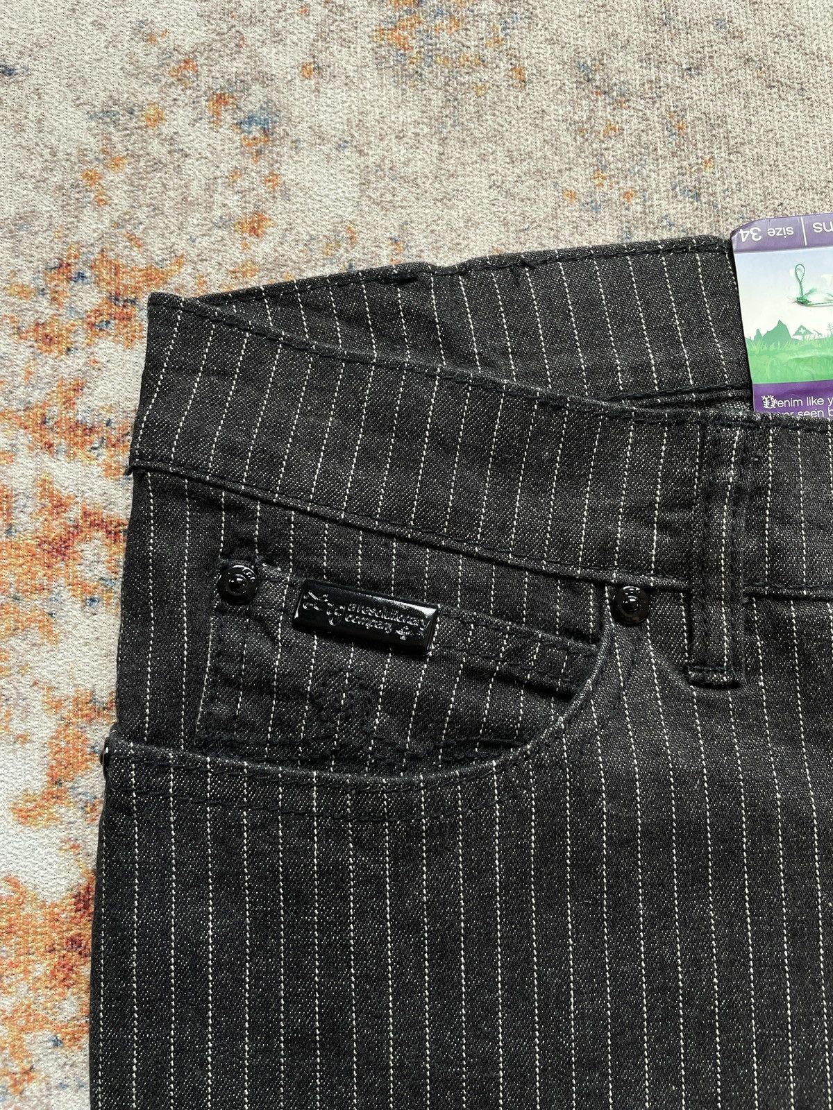 If Six Was Nine LR GEANS STRIPE TRUE STRAIGHT STRETCH Size US 34 / EU 50 - 5 Thumbnail
