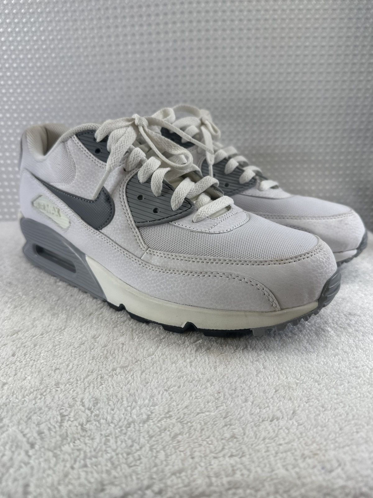 Nike Nike Air Max 90 Essential White/Grey Shoes Size US 11.5 / IT 41.5 - 1 Thumbnail