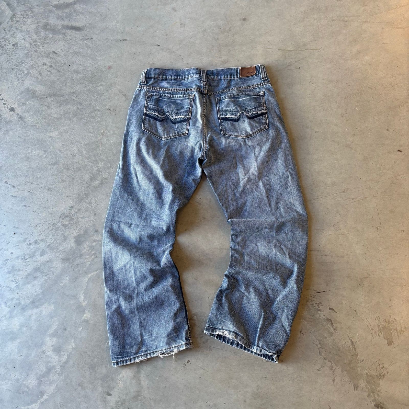 Vintage y2k faded washed bootcut distressed jeans Size US 34 / EU 50 - 2 Thumbnail