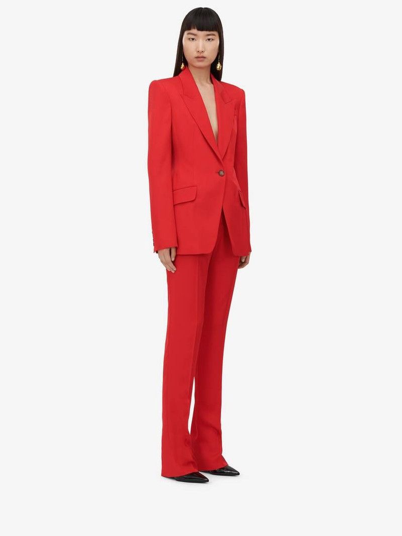 Alexander McQueen o1srvl11e0326 Single-Breasted Jacket in Red Size S / US 4 / IT 40 - 4 Thumbnail