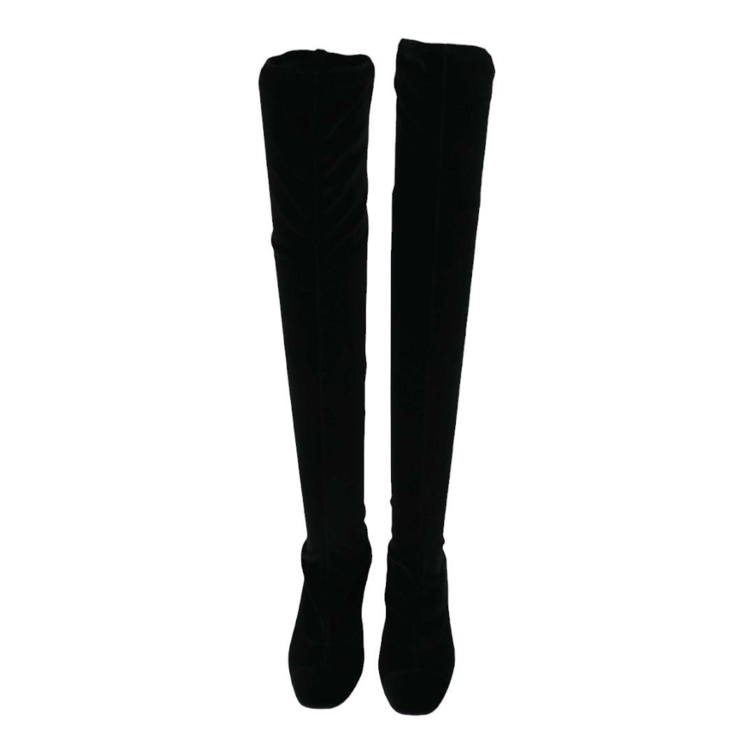 Giuseppe Zanotti Giuseppe Zanotti Velvet Over the Knee Boots Size US 6.5 / IT 36.5 - 4 Thumbnail