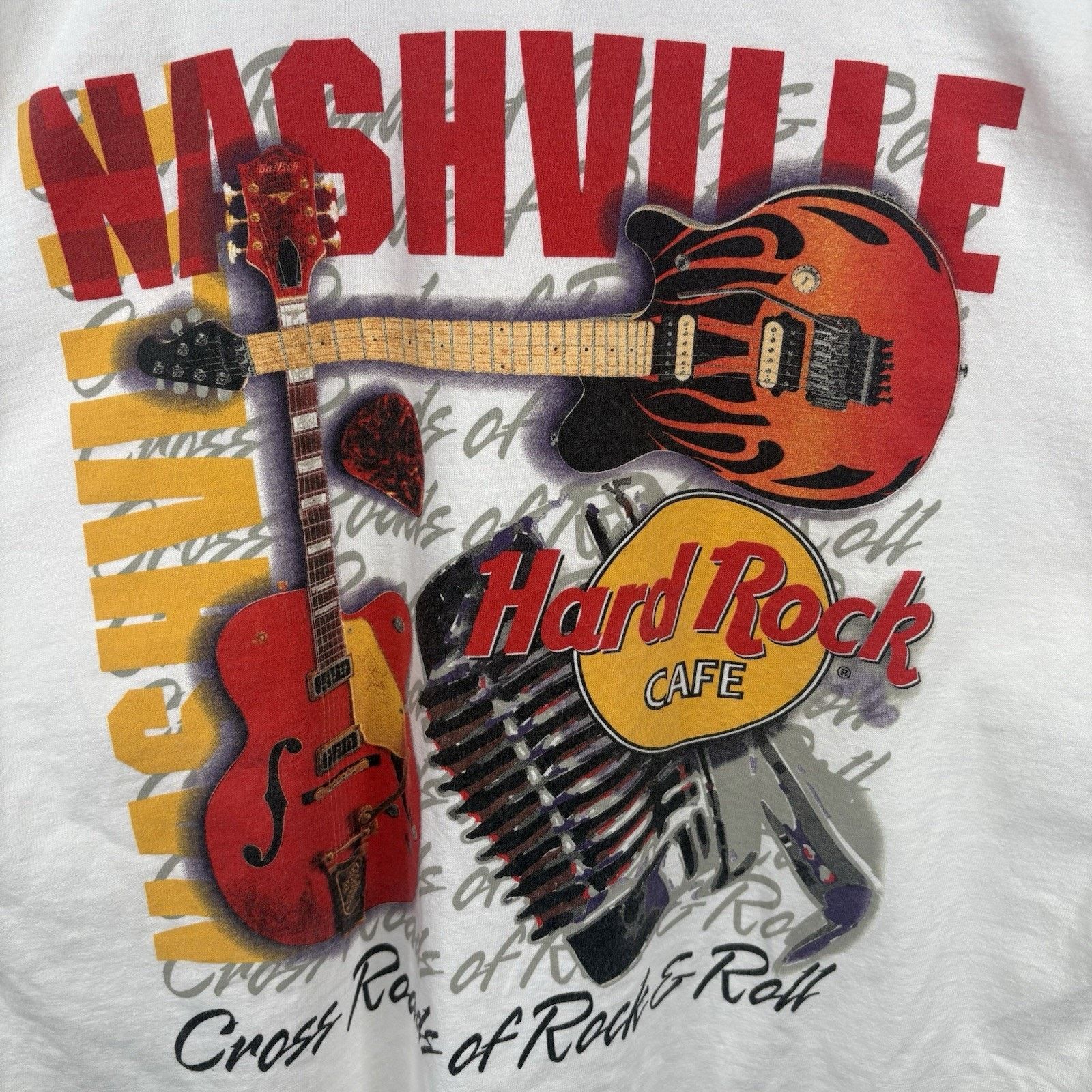Hard Rock Cafe Vintage White Nashville Country Music Hard Rock Tee X-Large Size US XL / EU 56 / 4 - 3 Thumbnail