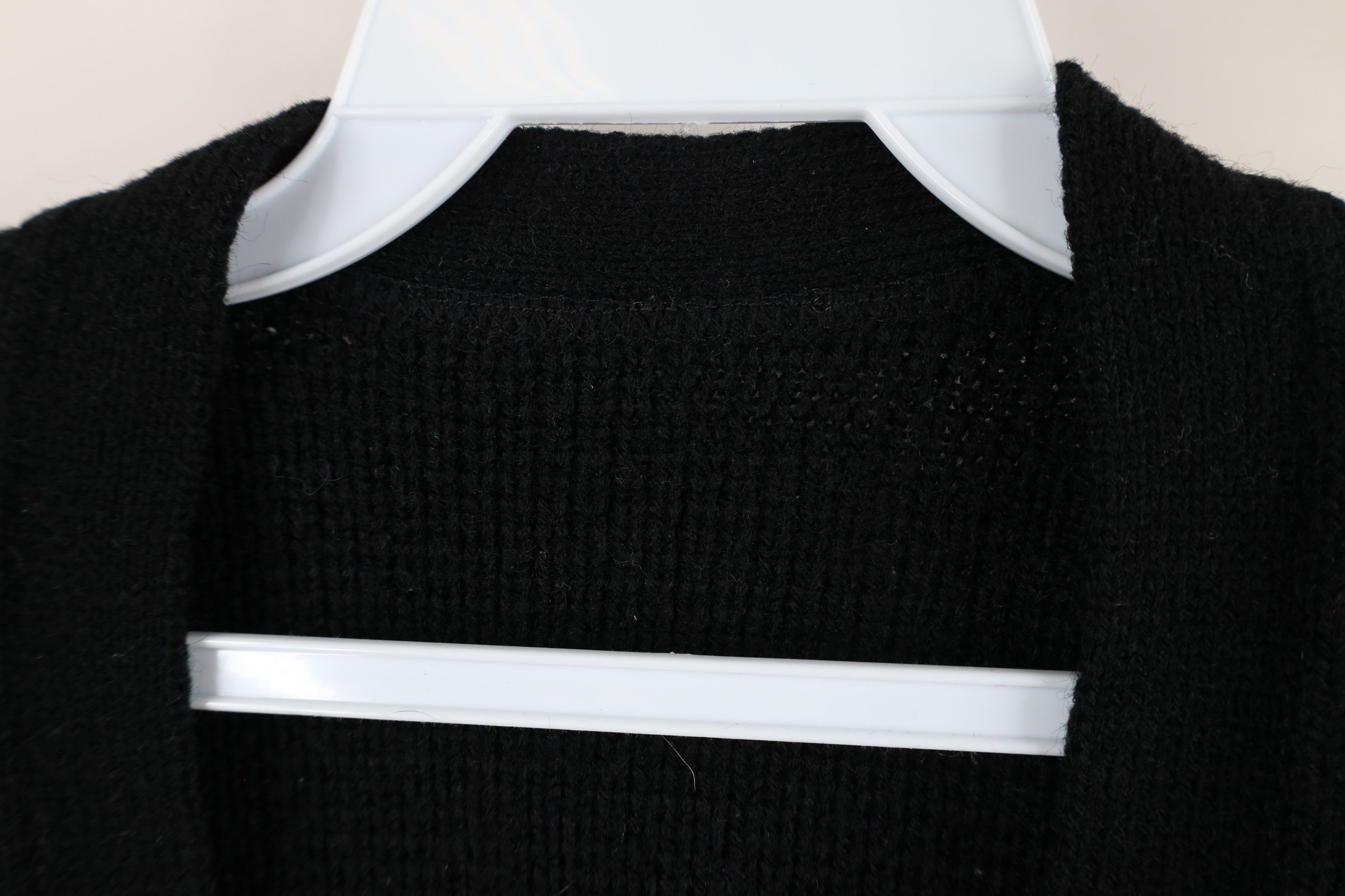 Vintage Vintage 60s 70s Streetwear Cable Knit Sweater Vest Black Size XL / US 12-14 / IT 48-50 - 6 Thumbnail