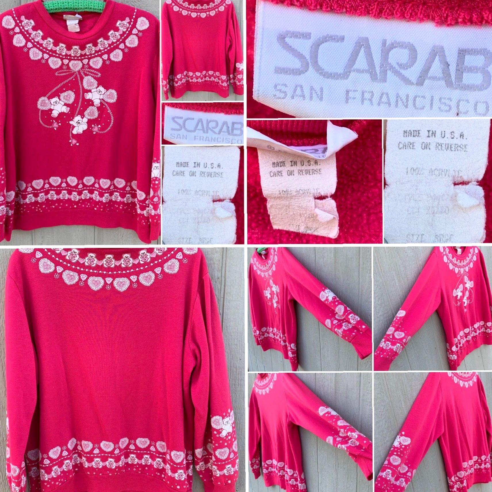 Pinko VINTAGE Scarab San Francisco sweatshirt Shirt 1980s Pink L Womens Size L / US 10 / IT 46 - 5 Thumbnail