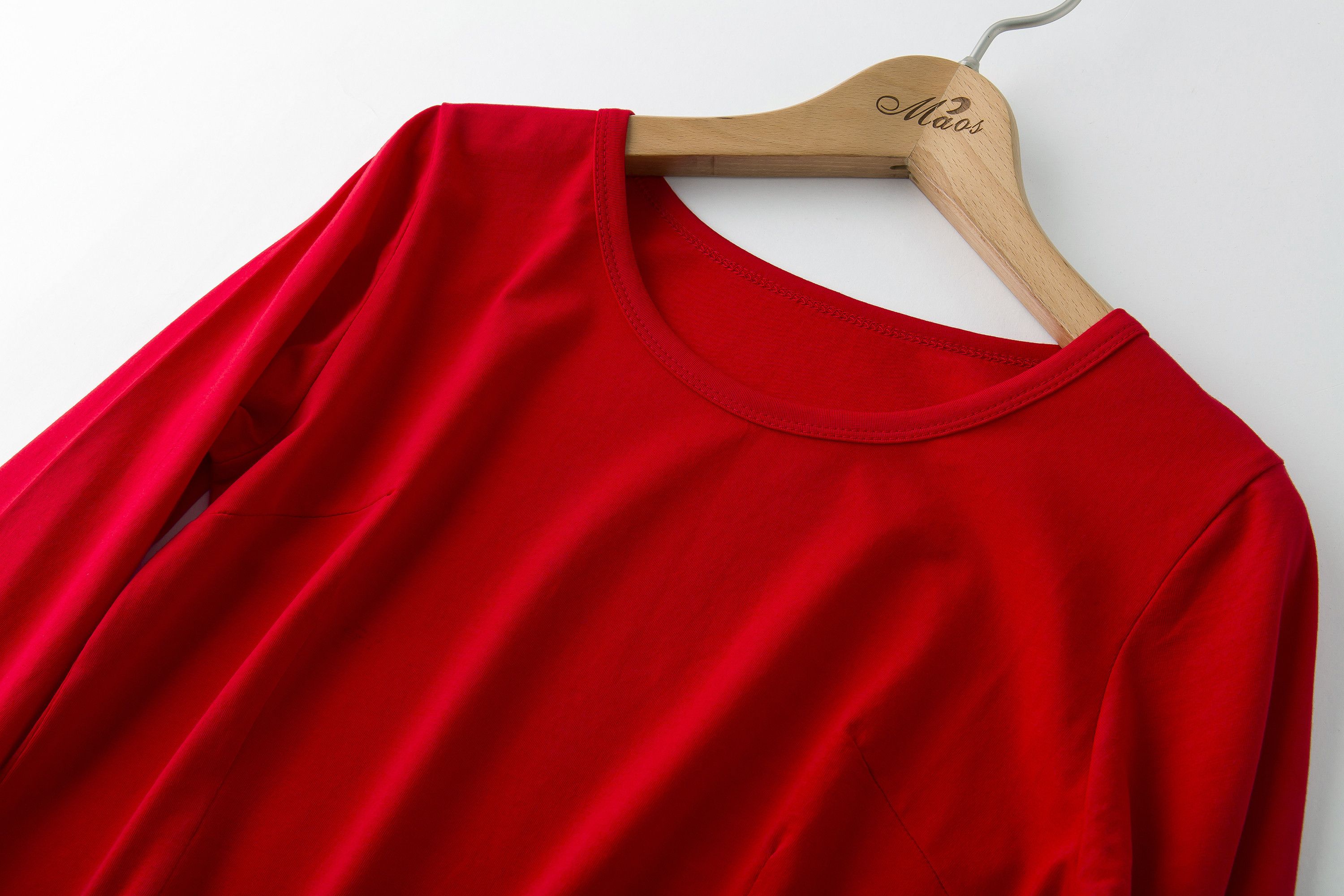 Other Red Midi Sleeve Slim Women's T-Shirt Size M / US 6-8 / IT 42-44 - 2 Thumbnail