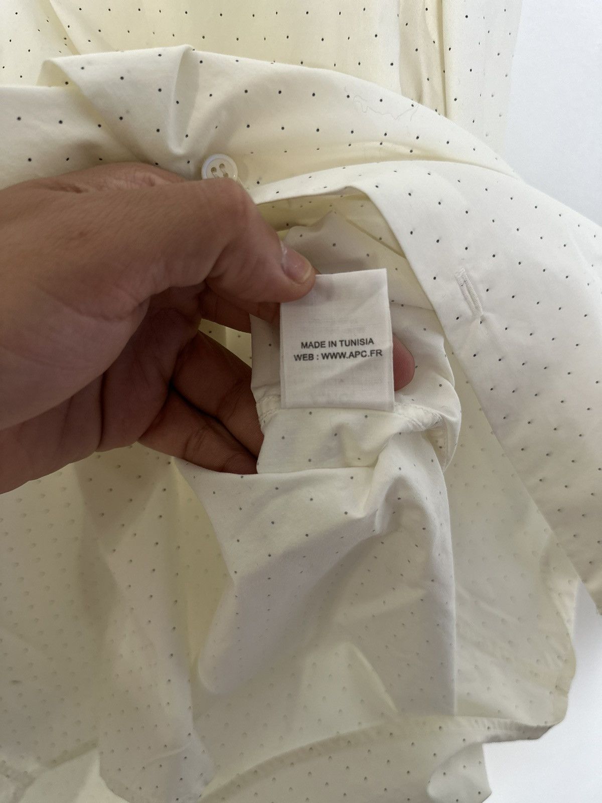 A.P.C. Micro Polka Dot Shirt Size US XL / EU 56 / 4 - 7 Thumbnail