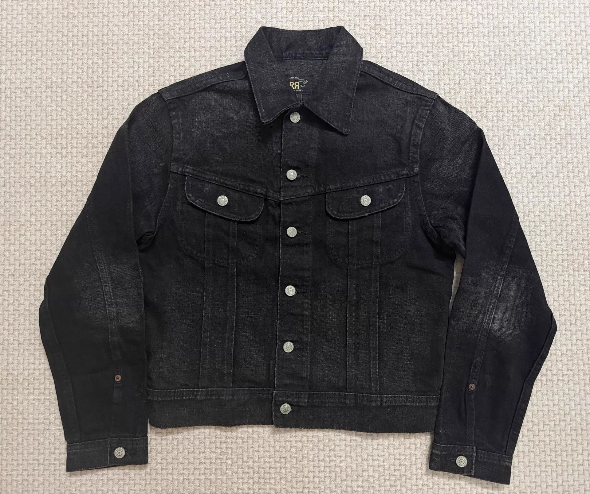 RRL Ralph Lauren RRL Denim Trucker Jacket in Black Wash size XXL
