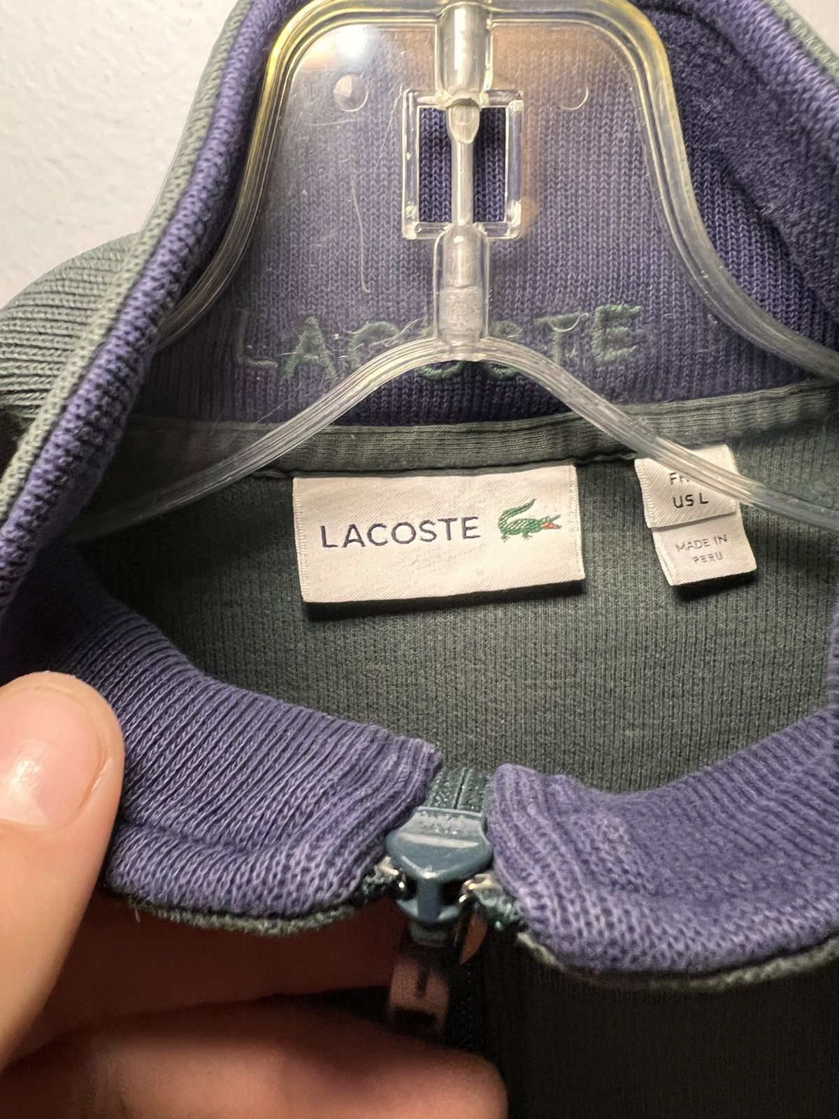 Lacoste Vintage Lacoste logo quarter zip sweater Size US L / EU 52-54 / 3 - 3 Thumbnail