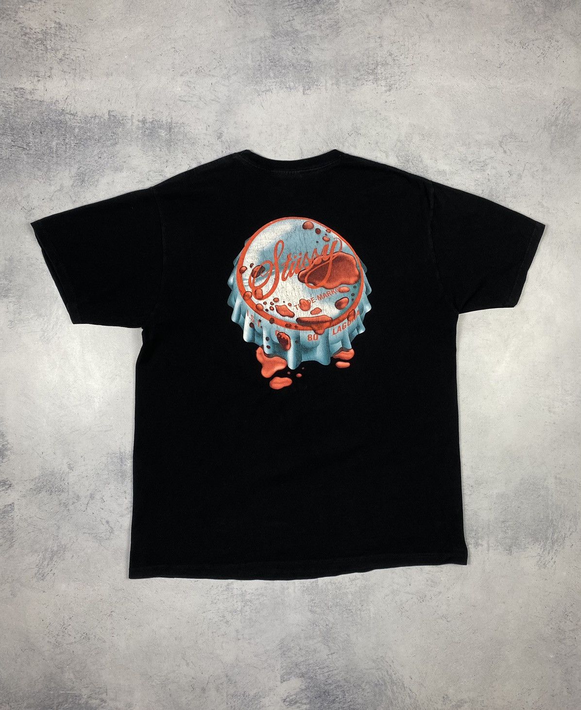 Stussy Stussy Bottlecap Big Logo Streetwear T Shirt Size US L / EU 52-54 / 3 - 2 Thumbnail