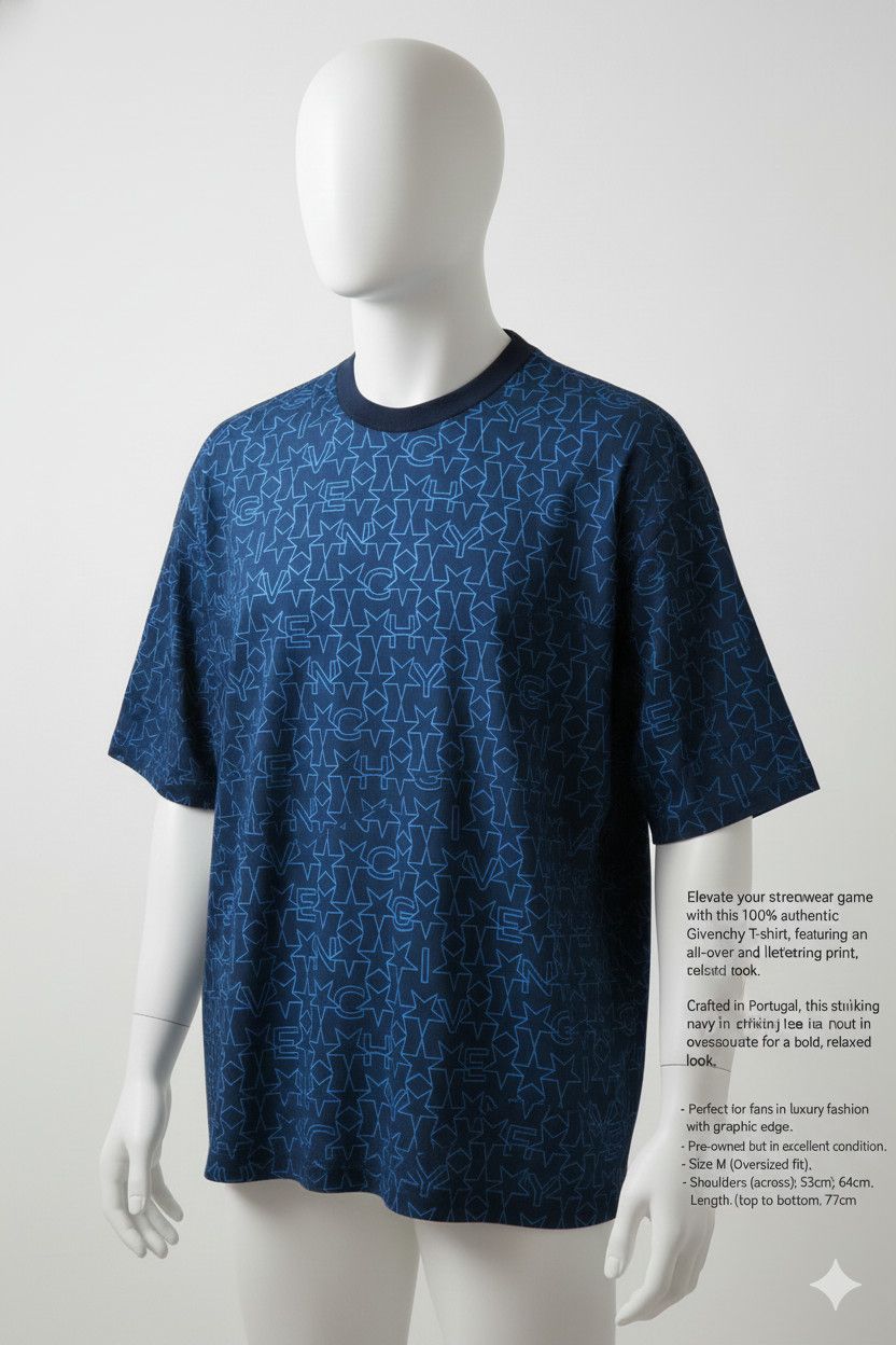 Givenchy Givenchy Star Print Lettering Oversized T-Shirt Size US M / EU 48-50 / 2 - 1 Thumbnail