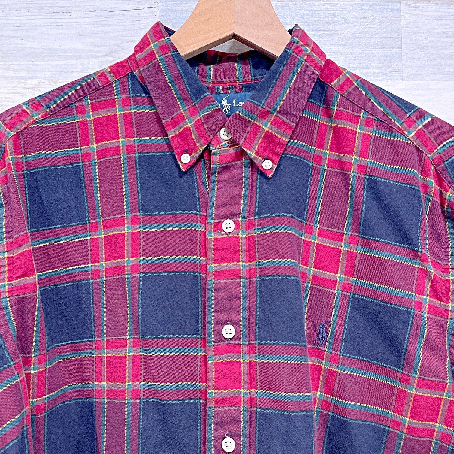 Polo Ralph Lauren POLO Ralph Lauren Flannel Classic Fit Shirt Burgundy Mens XL Size US XL / EU 56 / 4 - 2 Thumbnail