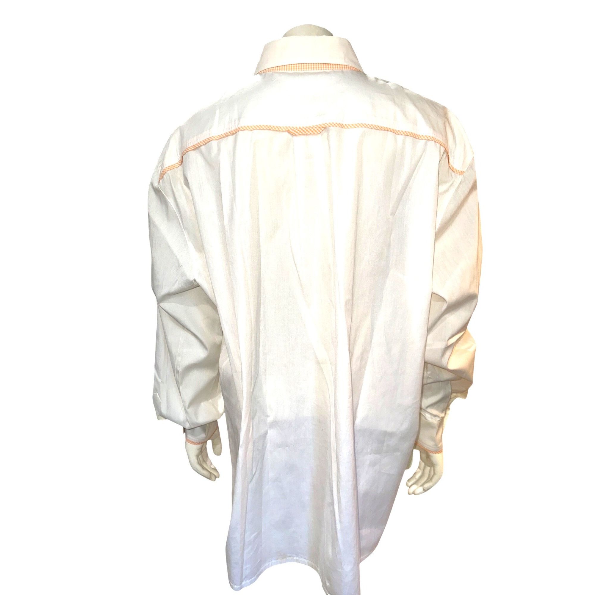 Escada Escada Margaretha Ley 42 White Cotton Button Up Shirt Orange Size M / US 6-8 / IT 42-44 - 4 Thumbnail